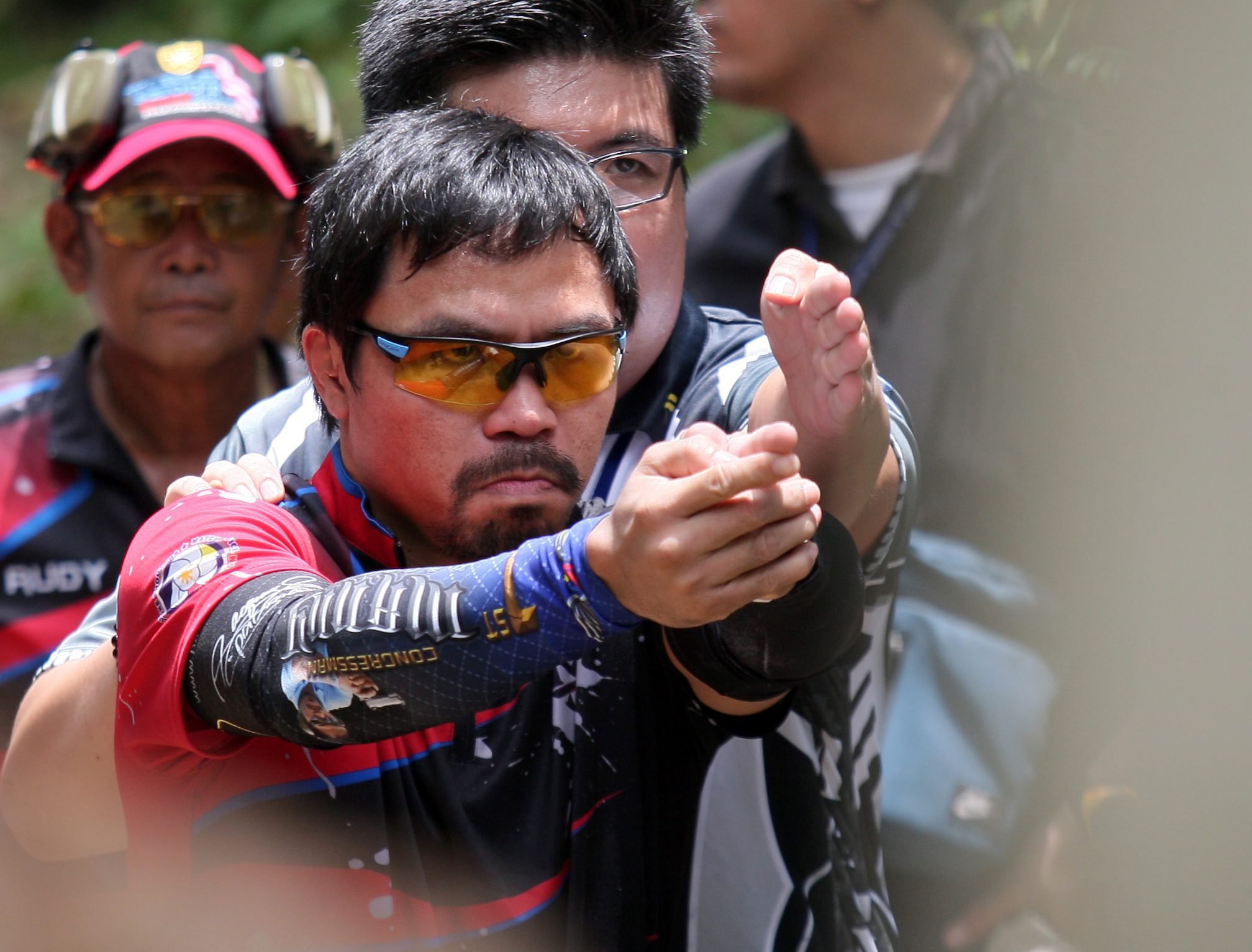 Filipino boxing icon Manny 'Pacman' Pacquiao has demanded a rematch against Floyd Mayweather Jnr. Photo: EPA