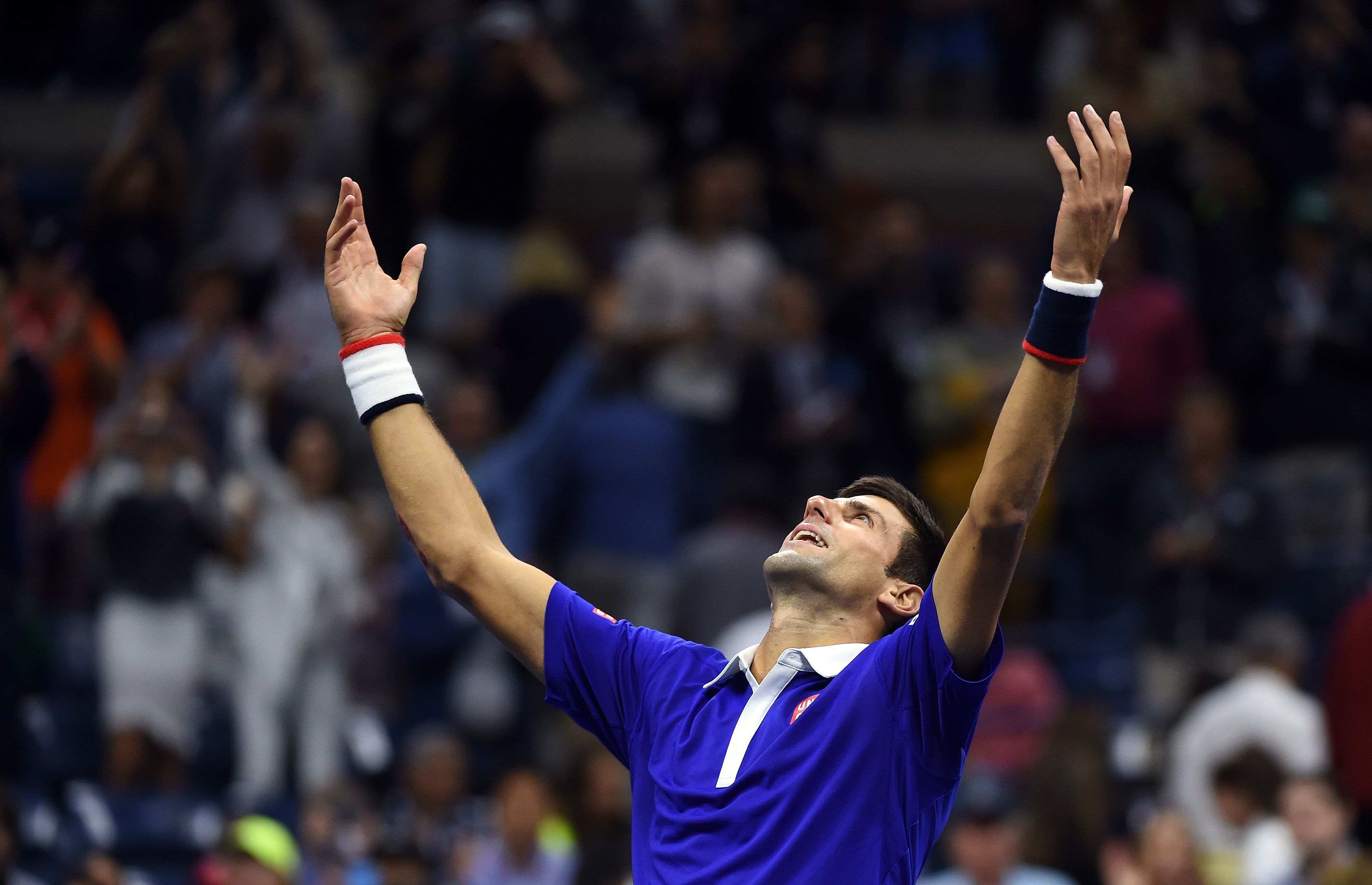 Novak Djokovic celebrates his win. Photo: AFP