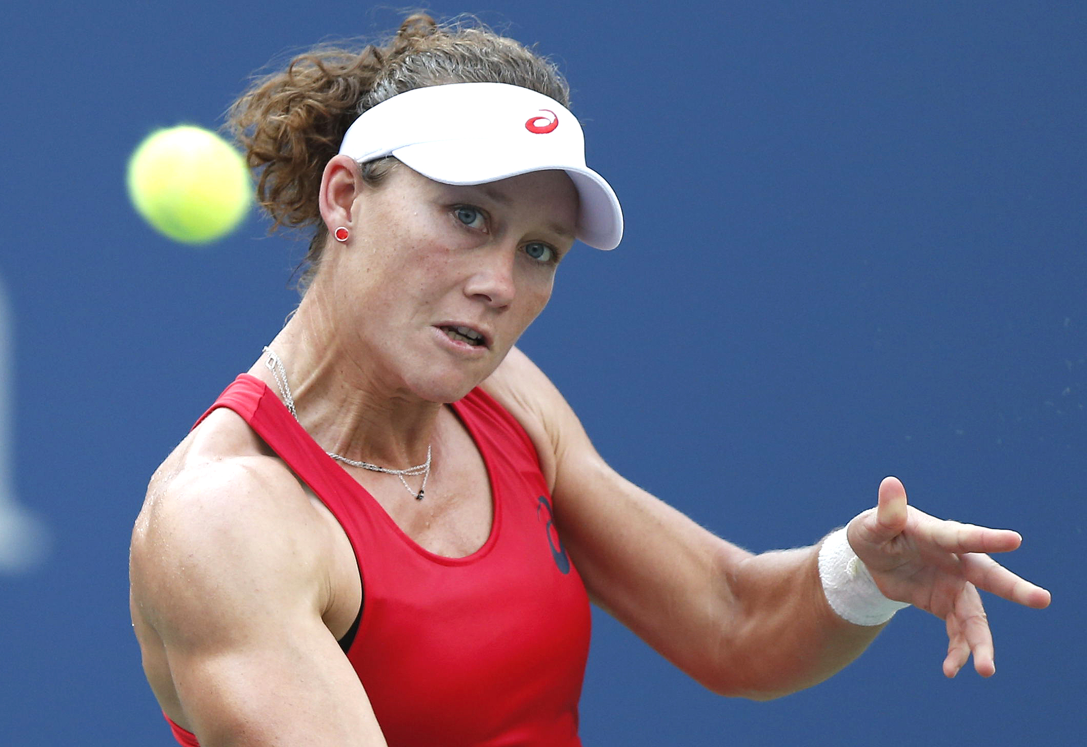 Samantha Stosur in action at the US Open, where she ran into eventual champion Flavia Pennetta in the fourth round. Photo: Xinhua
