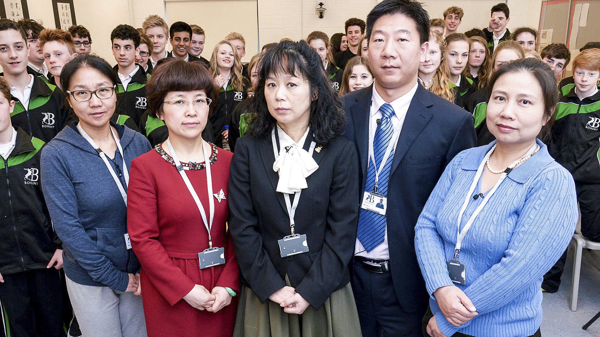 Yang Jun (centre), a science teacher, was one of five from China who took part in the experiment at Bohunt School in Hampshire. Photo: BBC