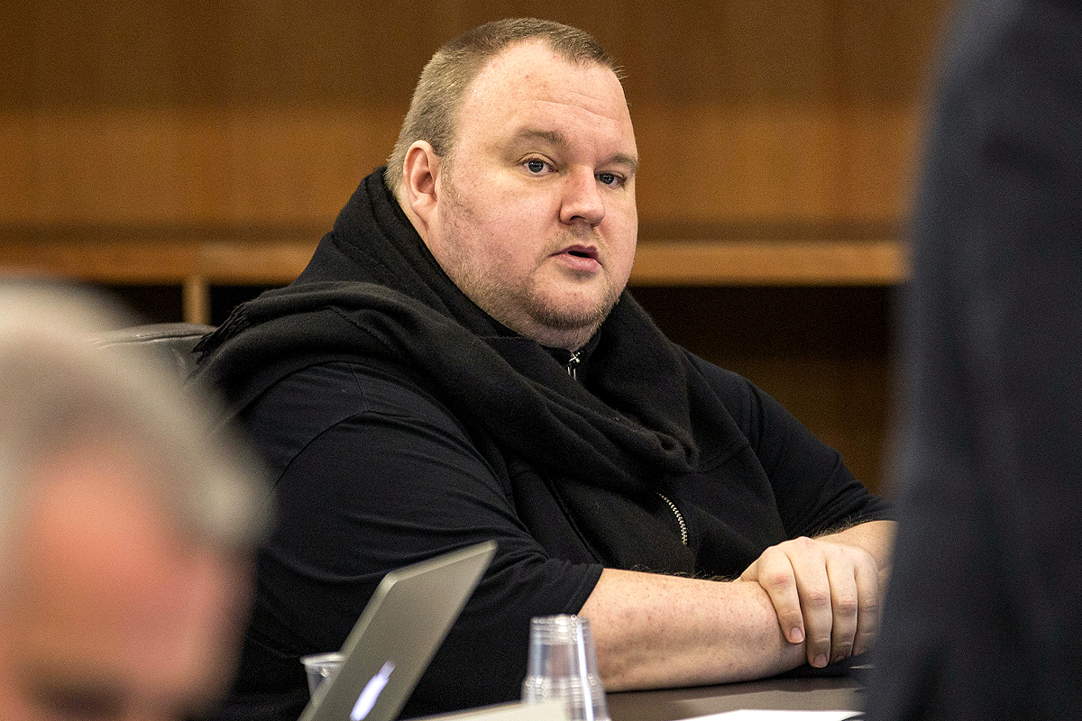 German tech entrepreneur Kim Dotcom during a court hearing in Auckland. Photo: Reuters