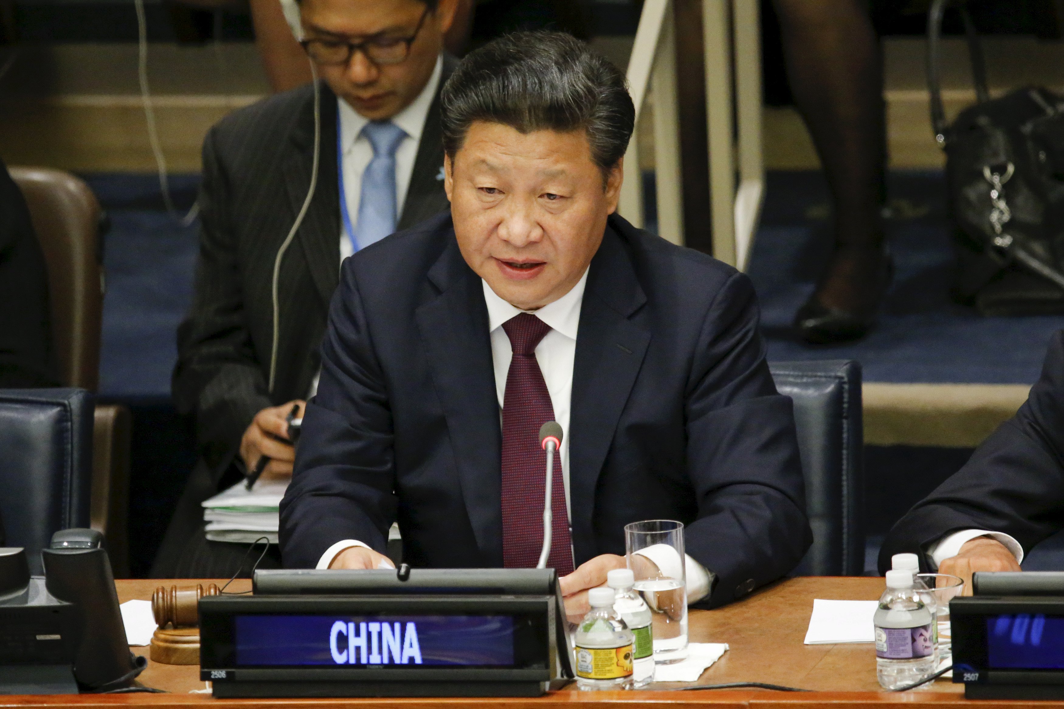 China's President Xi Jinping addresses a meeting on Gender Equality and Women's Empowerment at the United Nations headquarters in Manhattan. Photo: Reuters