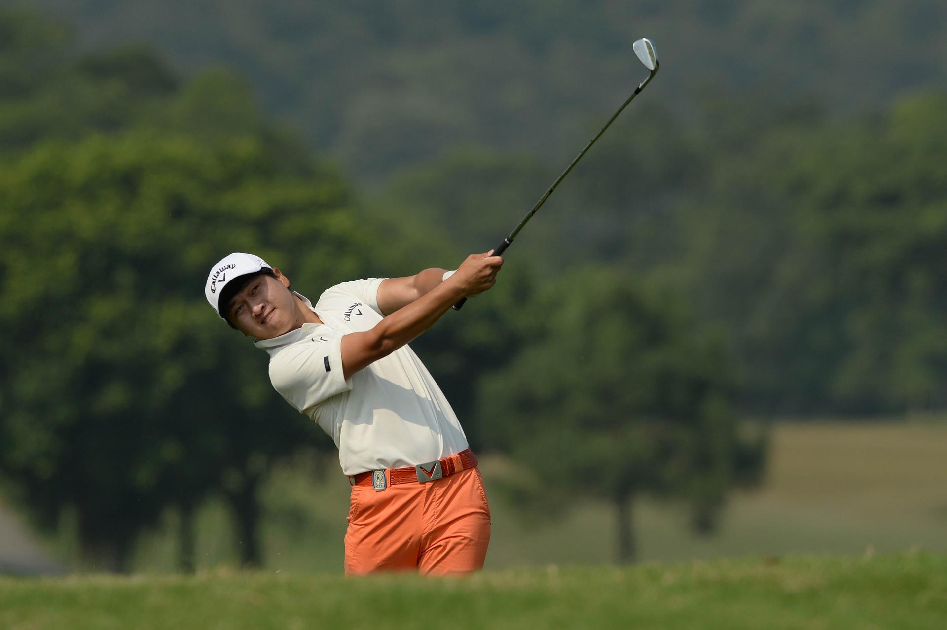 South Korean Wang Jeung-hun hit six birdies in yesterday's first round. Photo: AFP