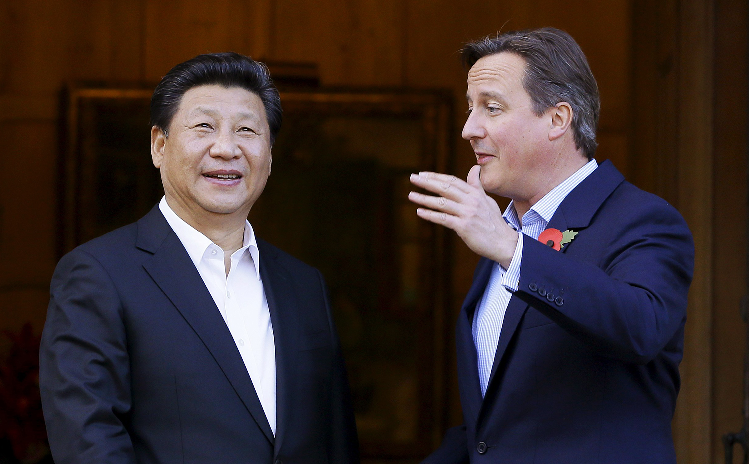 Xi and Cameron hold talks at Chequers, the prime minister's official country residence. Photo: Reuters