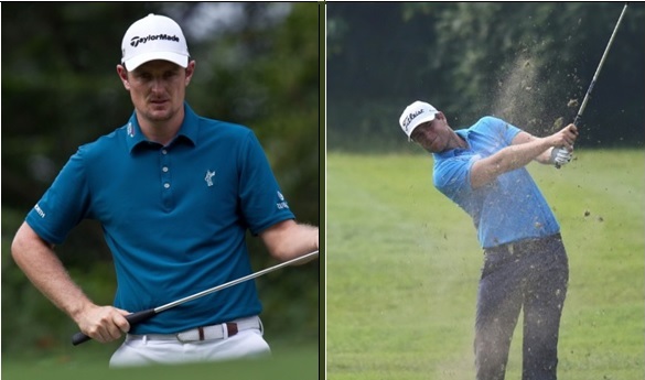 Justin Rose and Lucas Bjerregaard are set to duke it out on Sunday. Photos: Edward Wong, AP