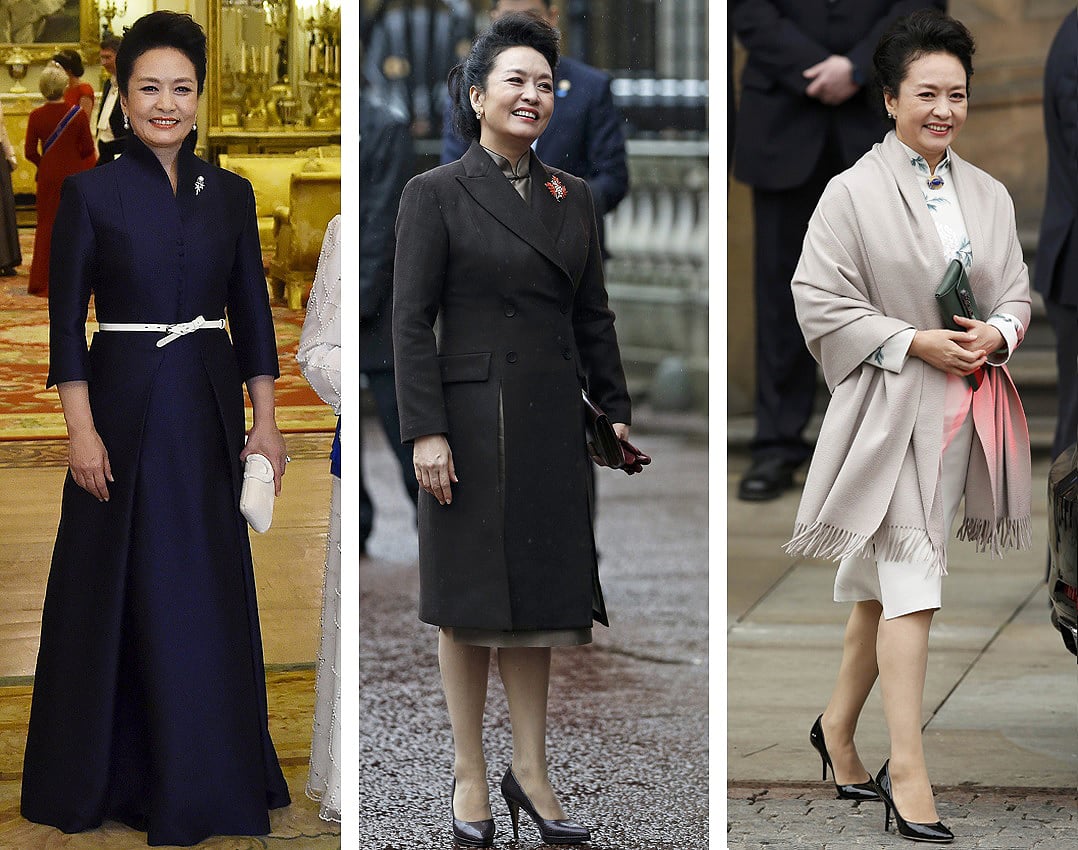 Peng Liyuan's outfits consistently earned her praise during the state visit to Britain. Photos: Reuters