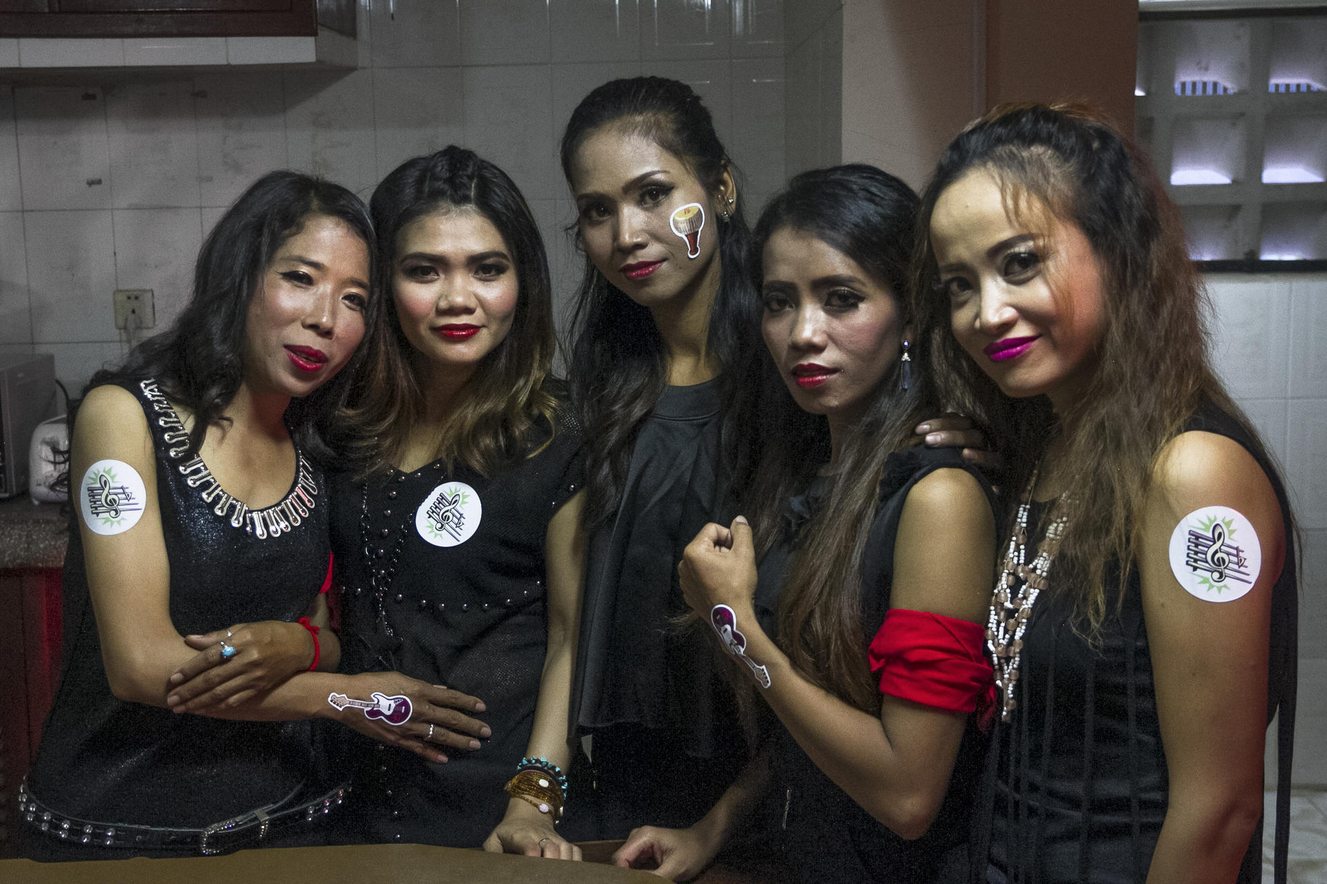 From left:Kao Sochevika, Leng Leakhana, Vun Em, Nam Sophors and Chrek Sopha, of the Messenger Band, during the group's 10th-anniversary celebrations in Phnom Penh.