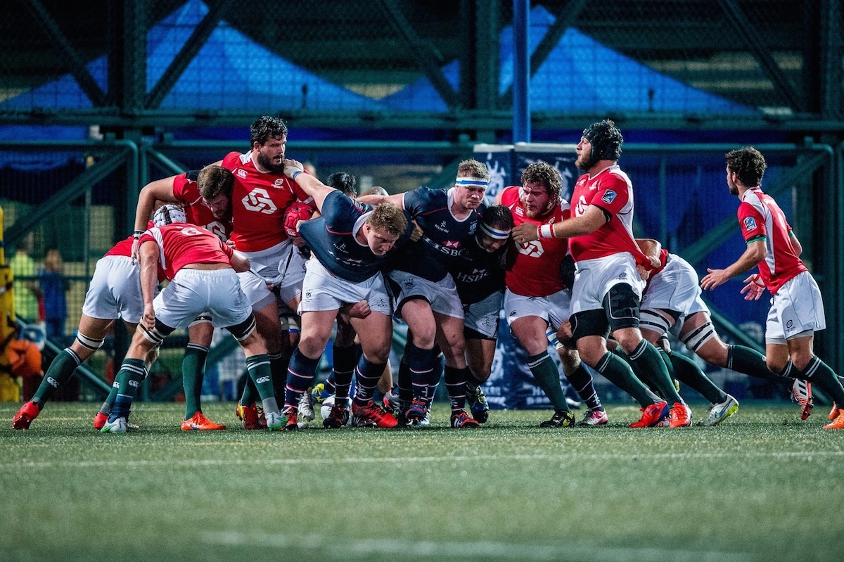 Hong Kong's forward pack were the difference against Portugal on Tuesday and they will need another big performance this weekend against Russia in the Cup of Nations finale. Photos: HKRU