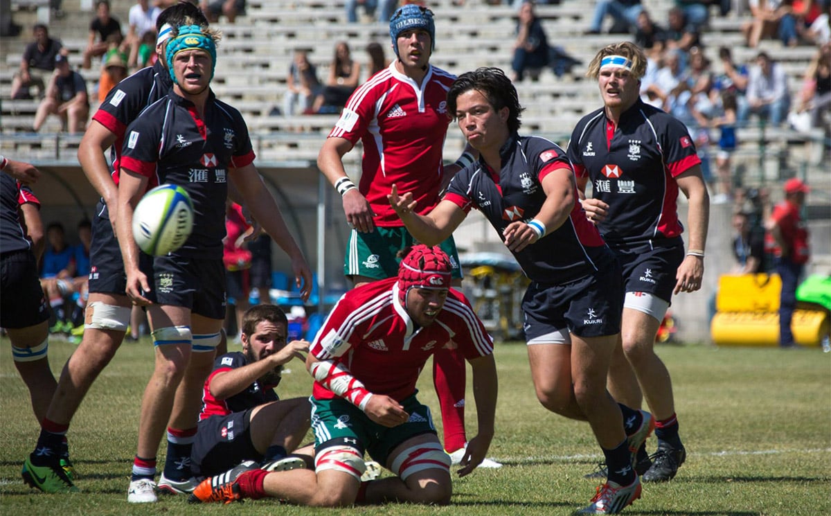 Hong Kong take on Portugal in the 7th/8th-place play-off match at the 2015 World Rugby U20 Trophy in Lisbon. Photo: World Rugby