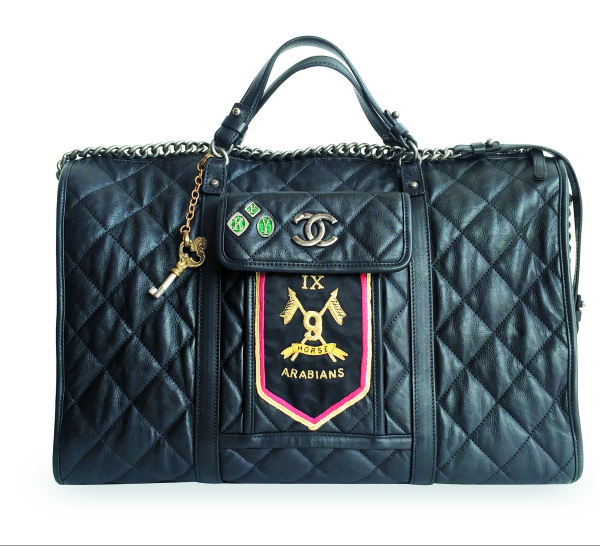 USED Chanel Black Patent Quilted Medium Just Mademoiselle Bowling