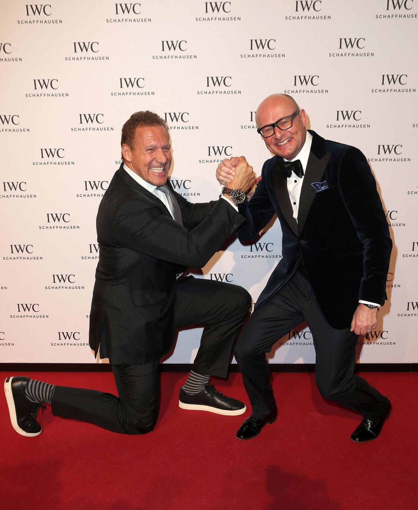 Ralf Moller and IWC CEO Georges Kern strike an interesting pose at the event #stylescmp
