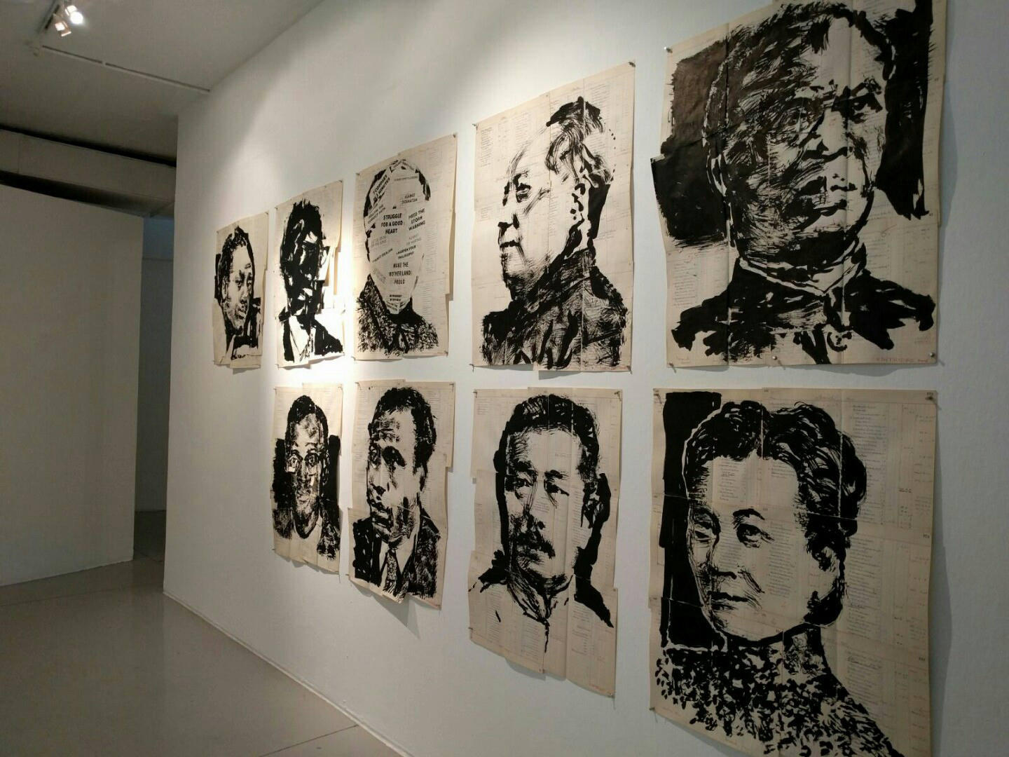 Portraits from William Kentridge's "Notes Towards a Model Opera" exhibition. Photo: Ufrieda Ho