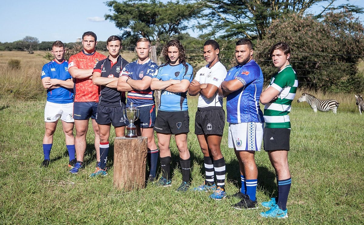 Captains from the eight national junior teams taking part in the 2016 World Rugby U20 Trophy get ready for the kick-off in Zimbabwe. Photo: World Rugby