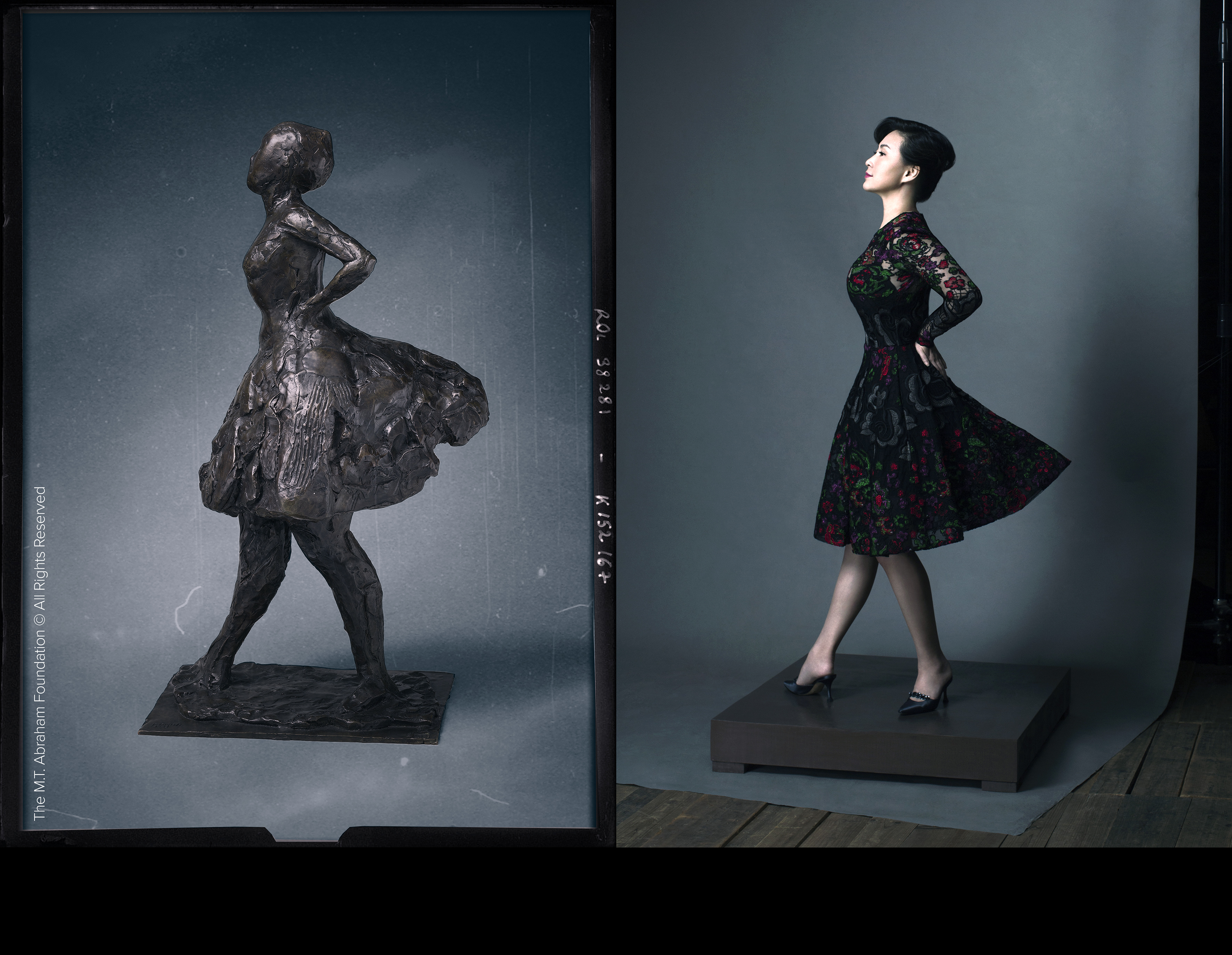 Pansy Ho, co-chairperson of MGM China, strikes a pose for the photo campaign, a tribute to a current exhibition celebrating a rare collection of sculptures by French artist Edgar Degas. 
