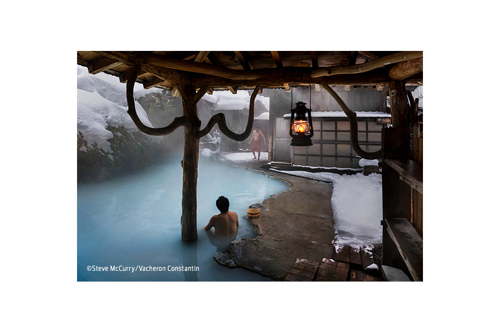 <em>Onsen</em> bathing is traditionally done naked and continues year-round even in outdoor baths called <em>rotenburo</em>.