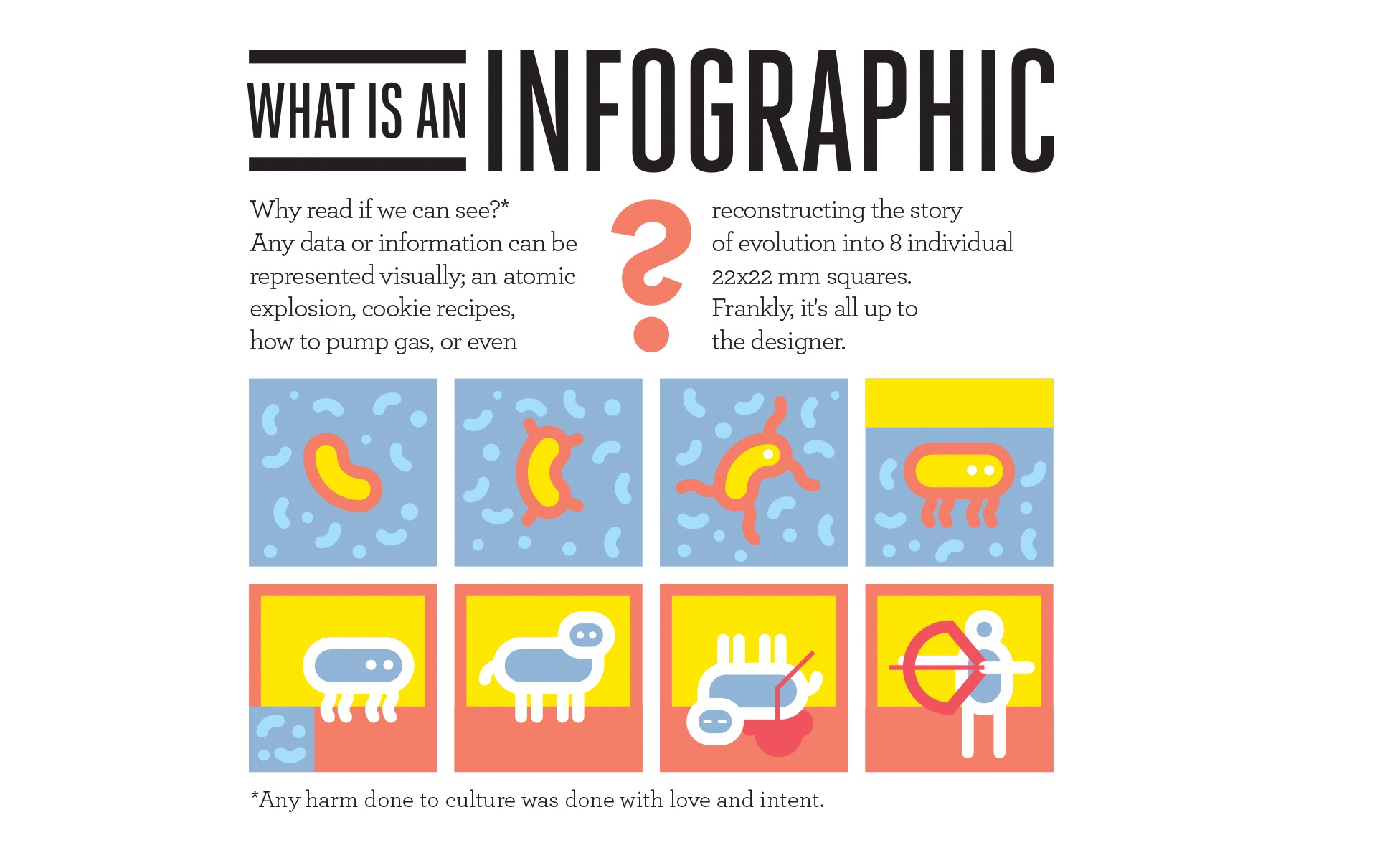 Joy and beauty colour the message of infographics