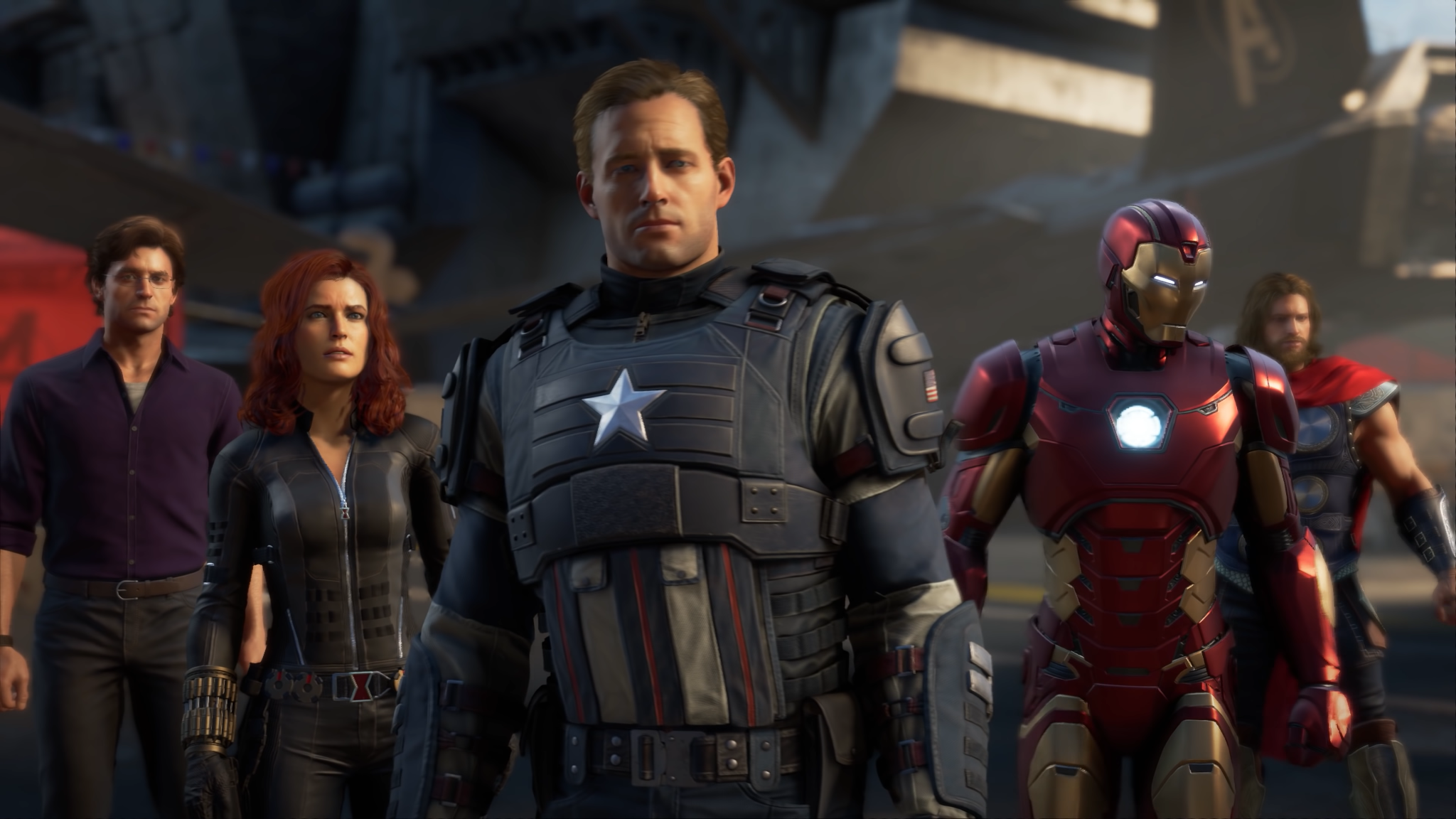 They look a little different from the Avengers we know. But hey, the faces of Chris Evans and Scarlett Johanson aren’t exactly cheap. (Picture: Square Enix)