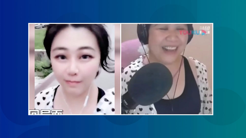 Your Highness Qiaobiluo in one of the clips she posted (left) and during the notorious live streaming session last week (right). (Picture: Weibo/Douyu)