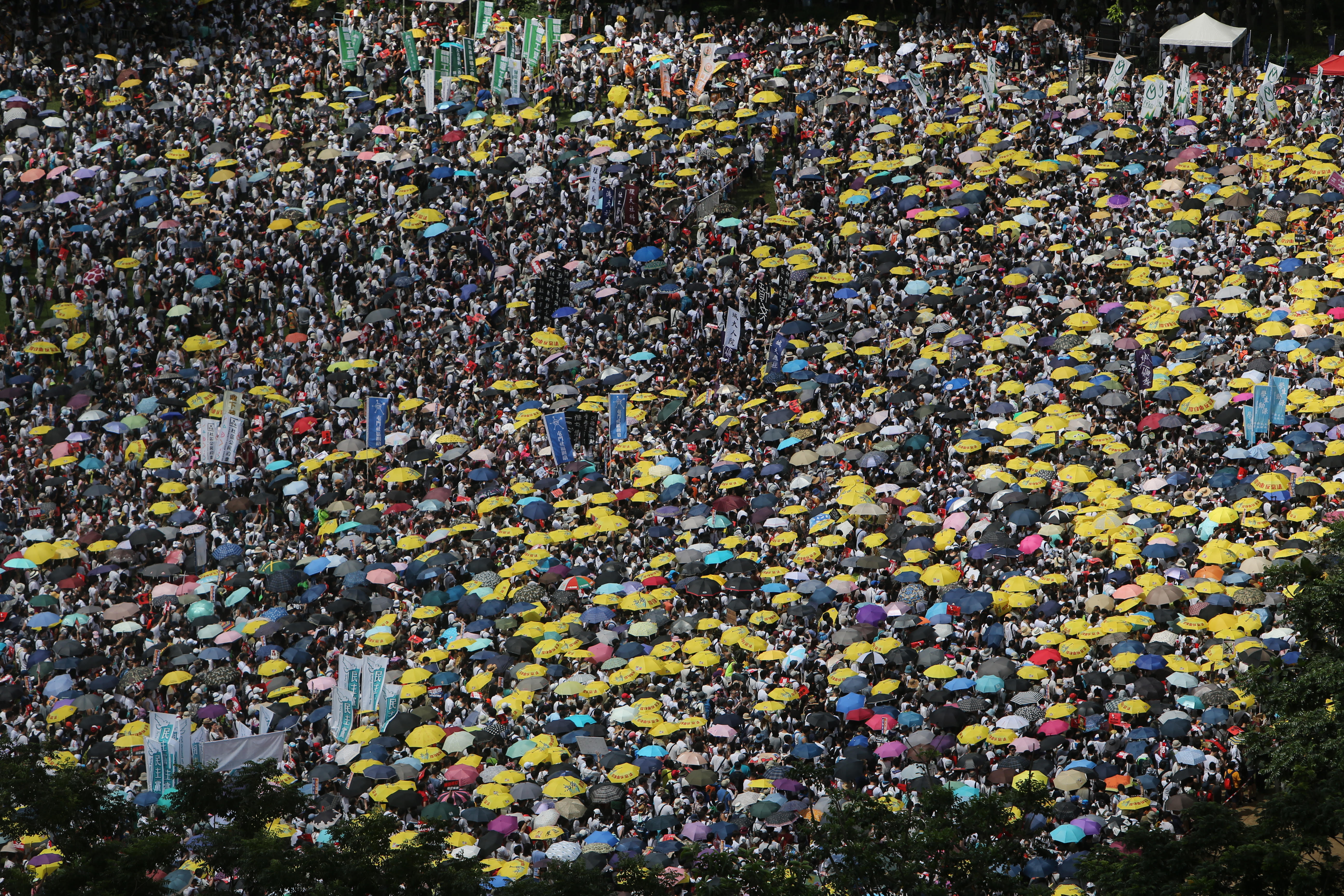 Protesters gather at the starting point at Victoria Park, Causeway Bay, before the march to the government's headquarters in Admiralty on June 9 -- the first major demonstration against a proposed extradition bill. Photo: Winson Wong
