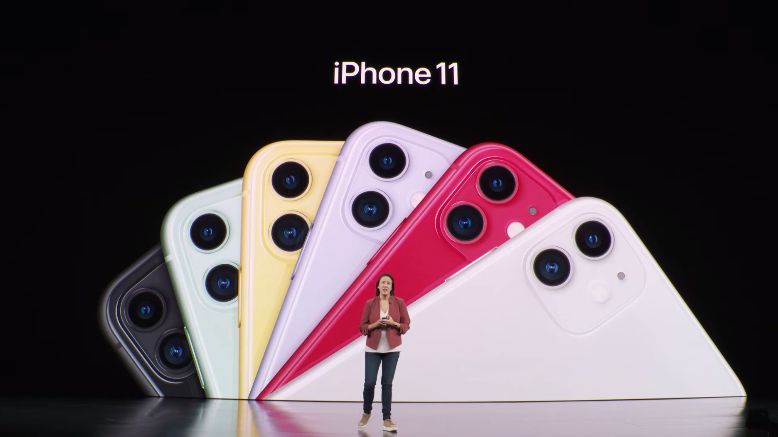 The iPhone 11 comes in six colors. (Picture: Screenshot from Apple’s September 2019 keynote)