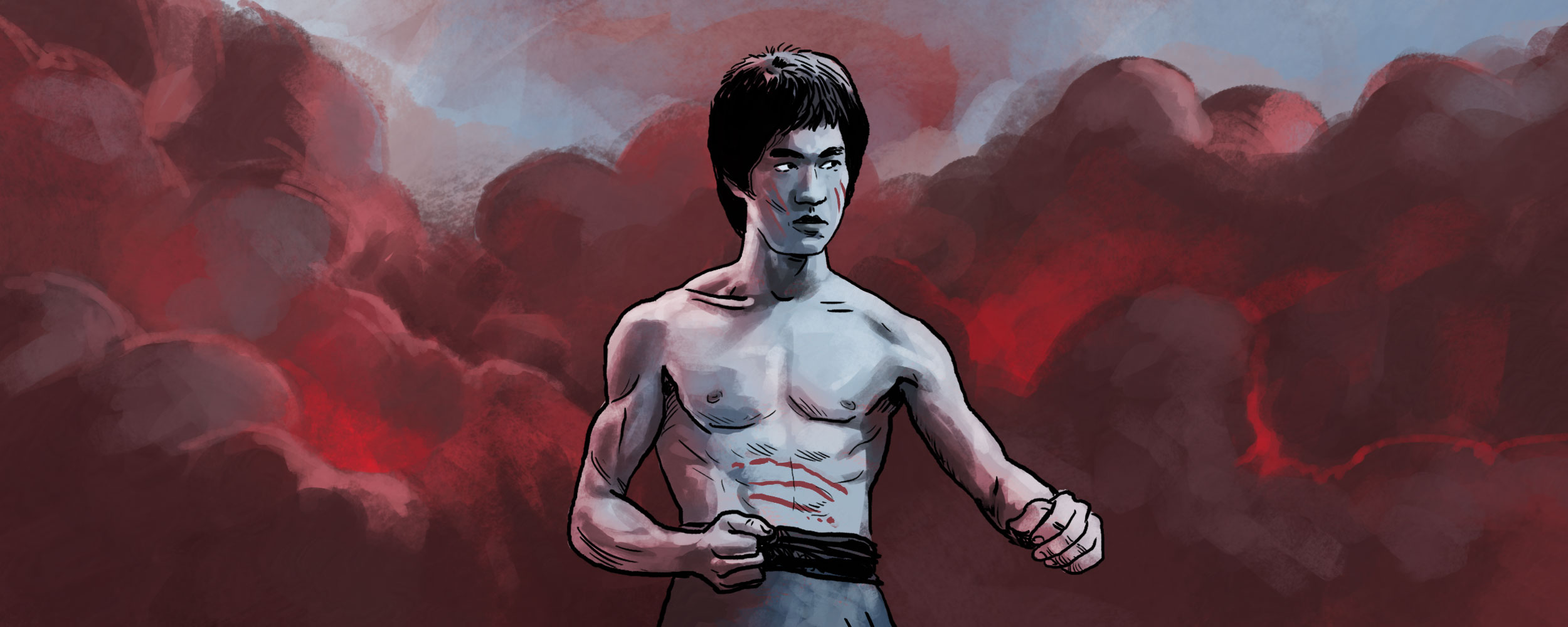 bruce lee red jumpsuit