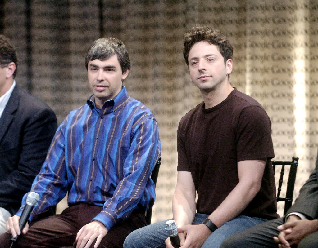 Google co-founders Larry Page and Sergey Brin are stepping down, and Sundar Pichai will be the CEO of both Google and parent company Alphabet. (Picture: AP)