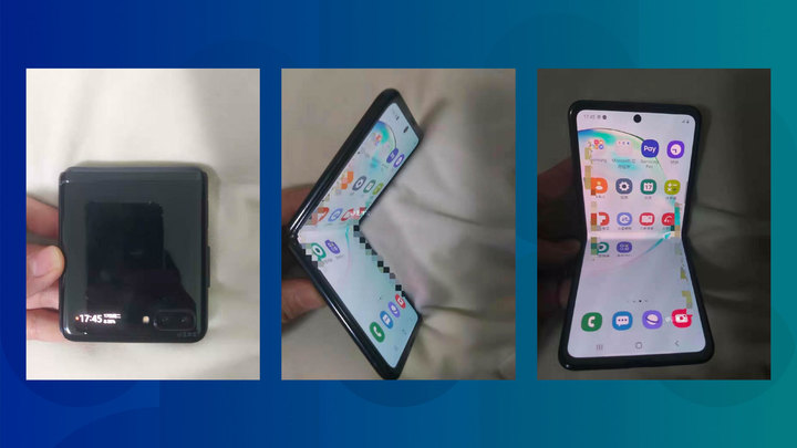 Photos posted by a Chinese blogger allegedly showing Samsung’s next foldable phone. (Picture: 王奔宏 via Weibo)