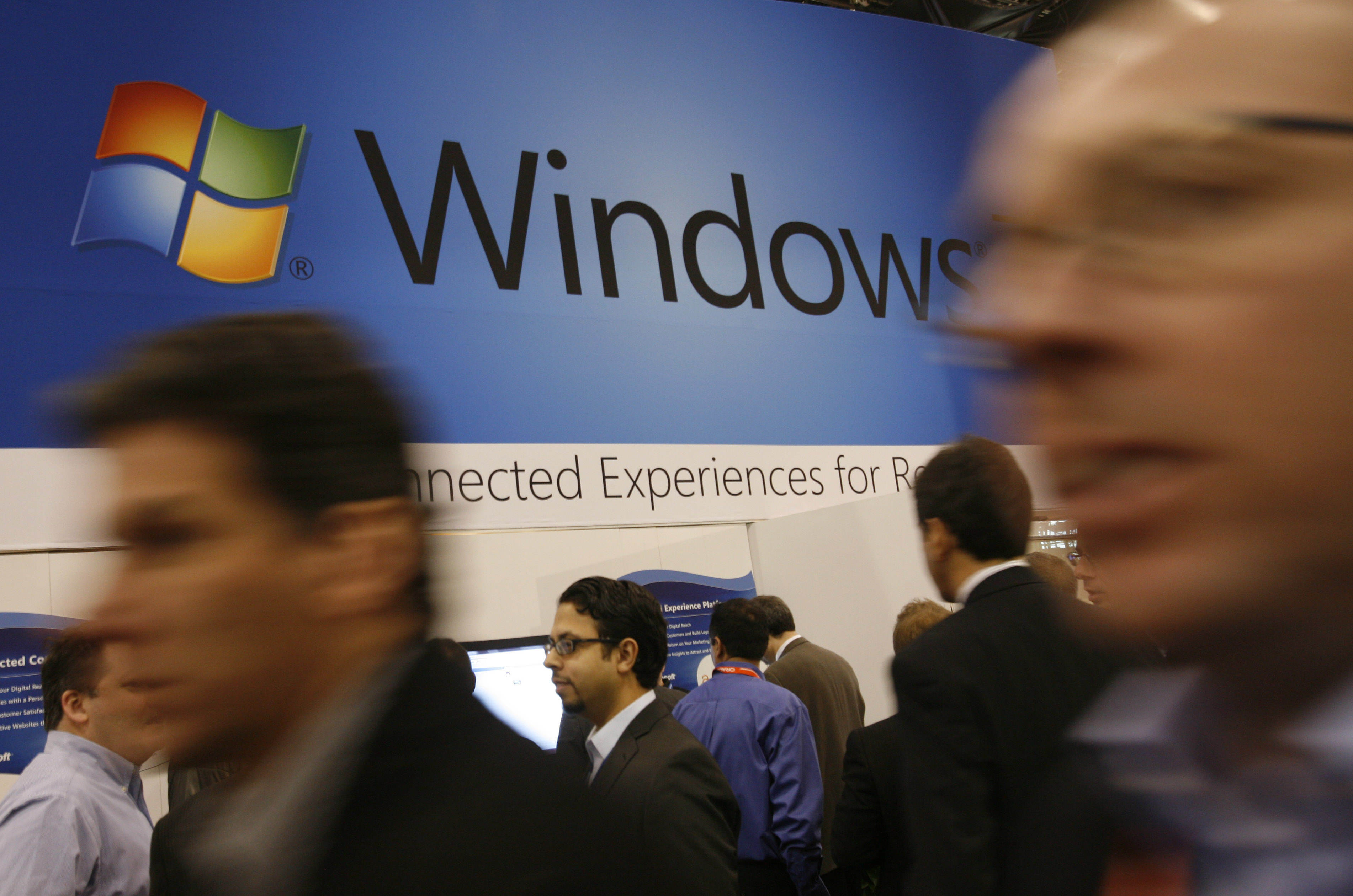 A display for Microsoft’s Windows 7 in New York in 2010. (Picture: AP)