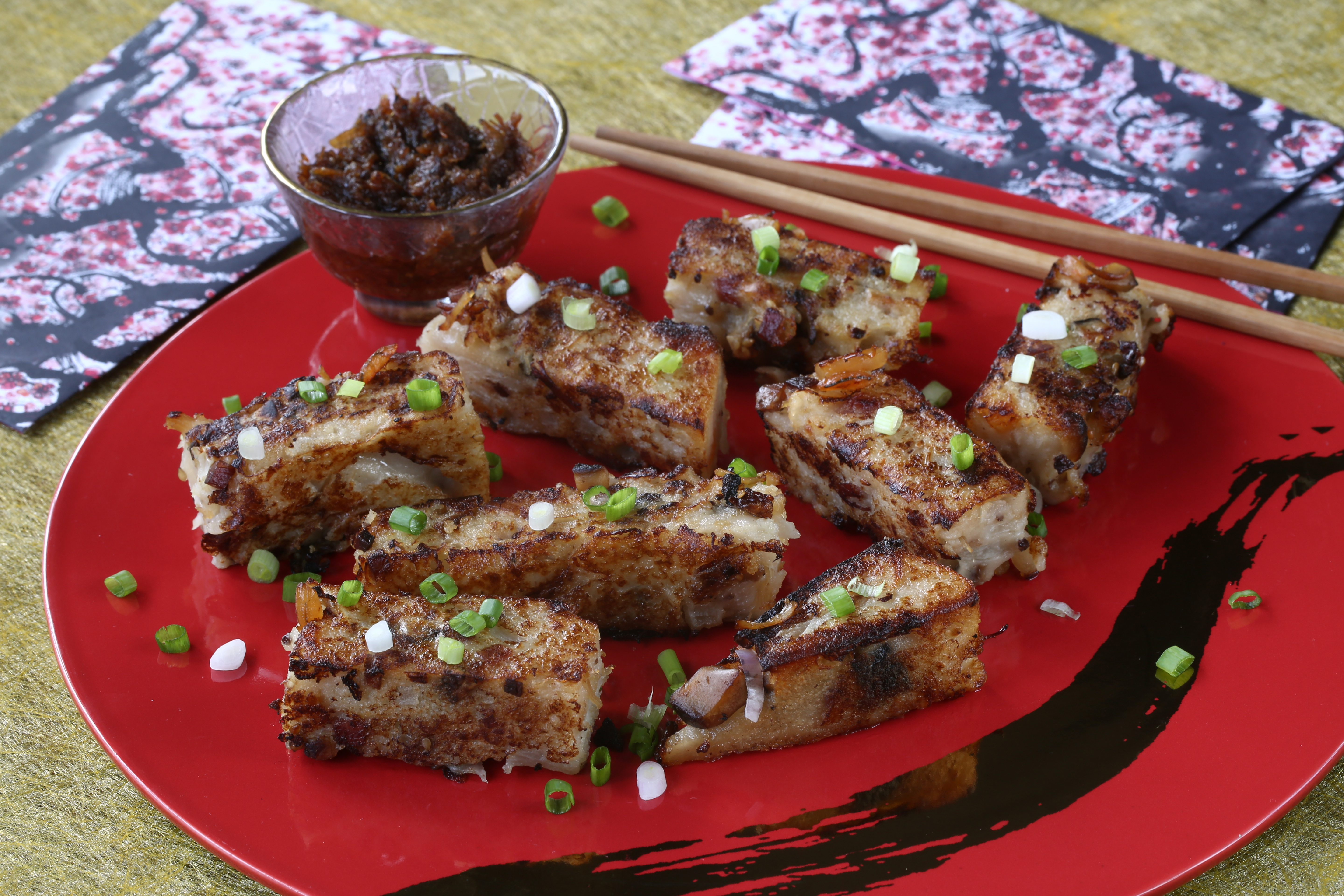 Chinese radish cake - loh bok goh