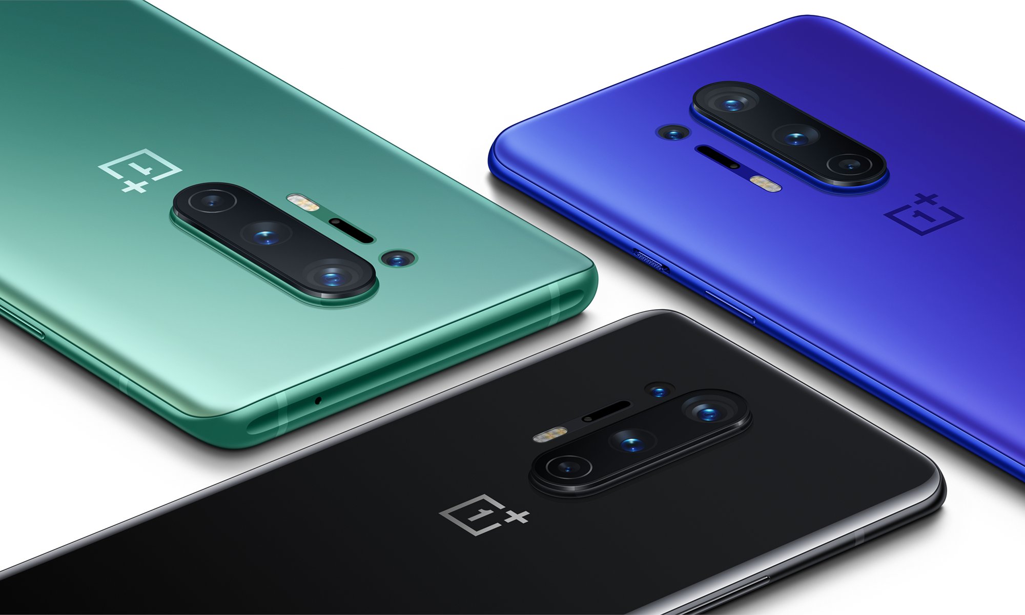 The OnePlus 8 Pro comes in three colors: Onyx Black, Glacial Green and Ultramarine Blue. (Picture: OnePlus)