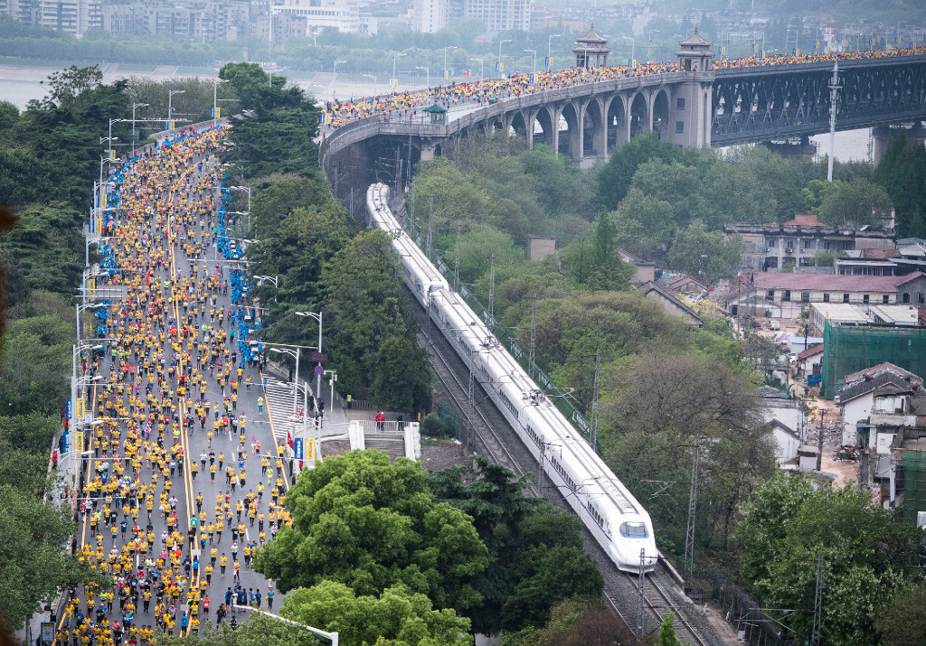 Some 24,000 participants from all over the world took part in the 2019 Wuhan Marathon. (Picture: Xiao Yijiu/Xinhua)