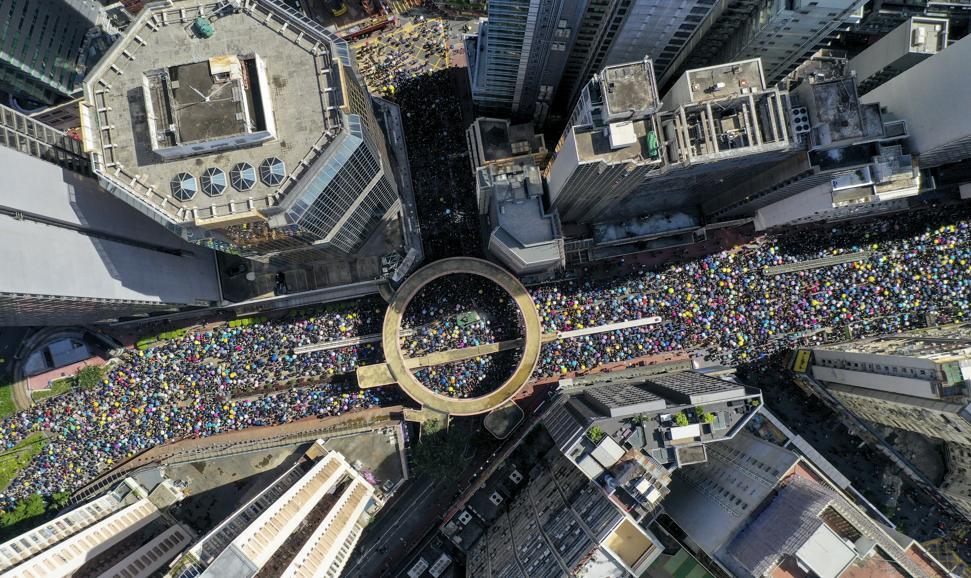 On July 1 2019, protesters marched from Victoria Park to the Central Government Offices to protest against the extradition bill. Photo: SCMP/Martin Chan