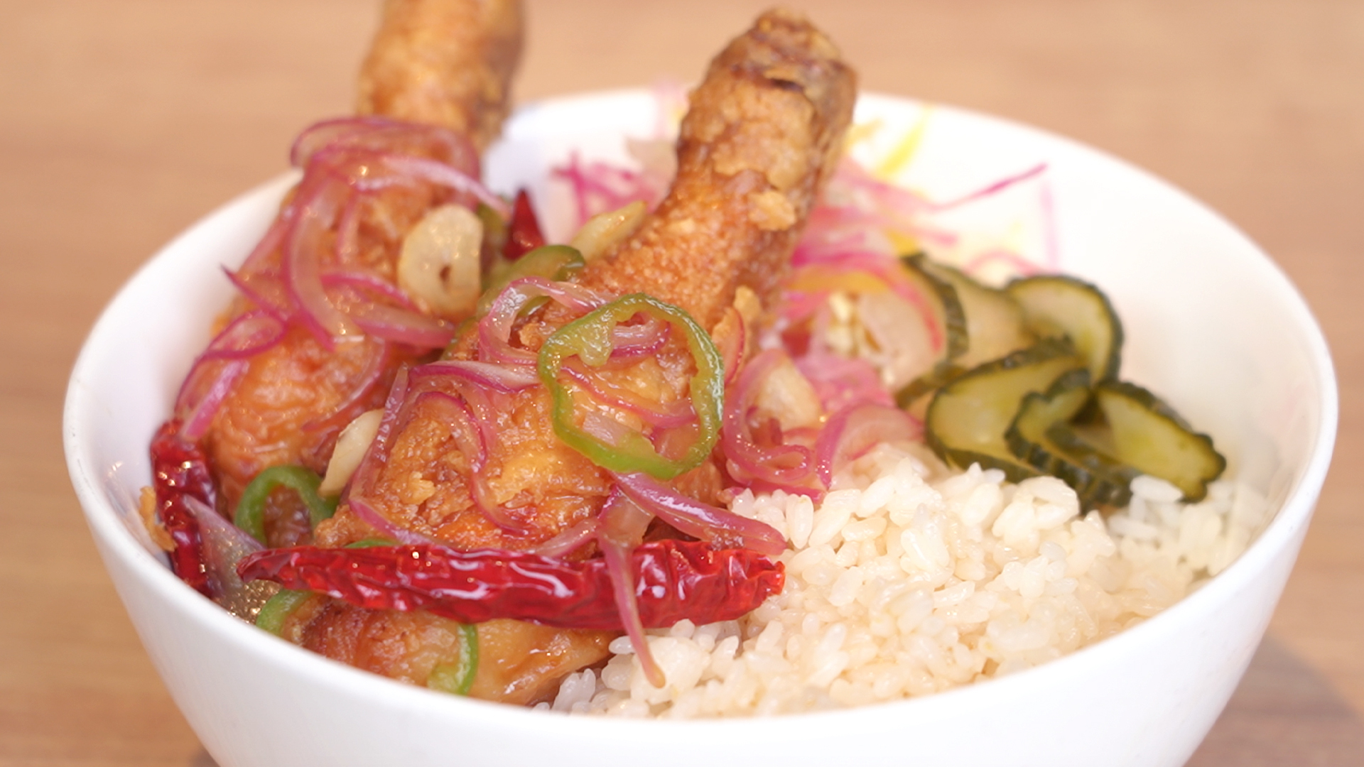 Chef May Chow's yuzu fried chicken rice bowl
