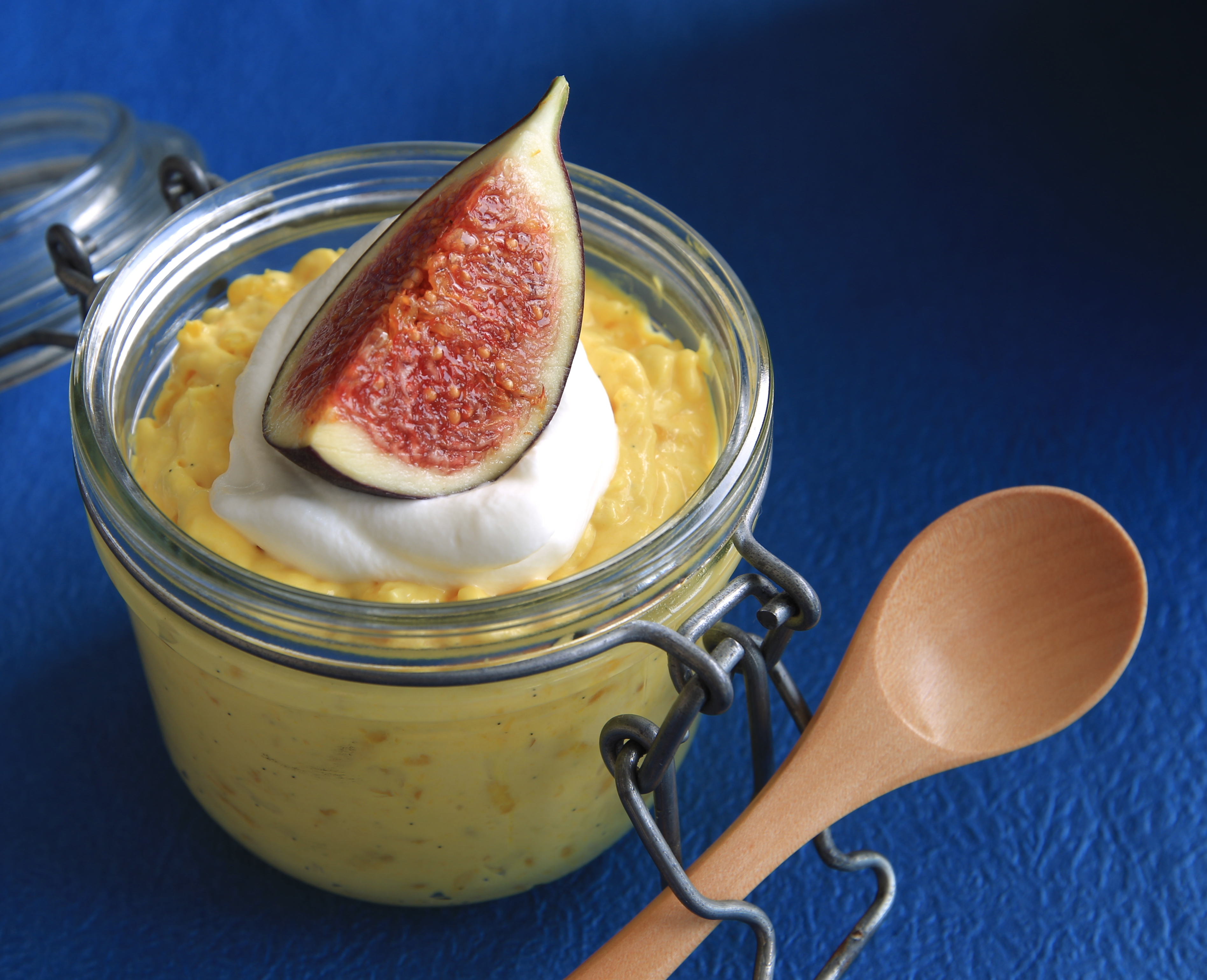 Rice pudding with saffron and rosewater