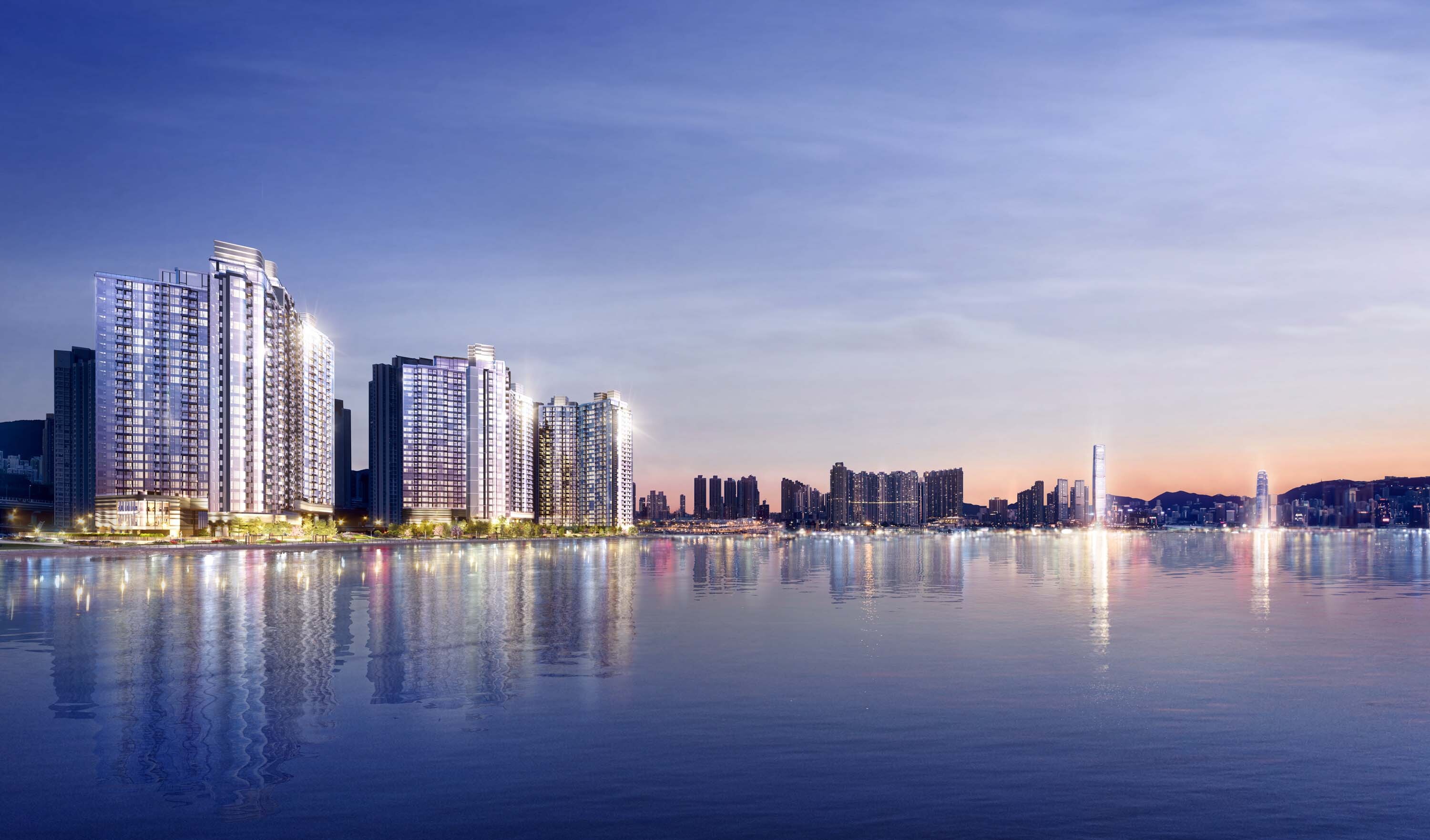 An artist’s impression of Grand Victoria, a luxury Hong Kong harbourfront residential property, which is being built by the developers Sino Land, Wheelock Properties, K. Wah International, Shimao Property and SEA Group.