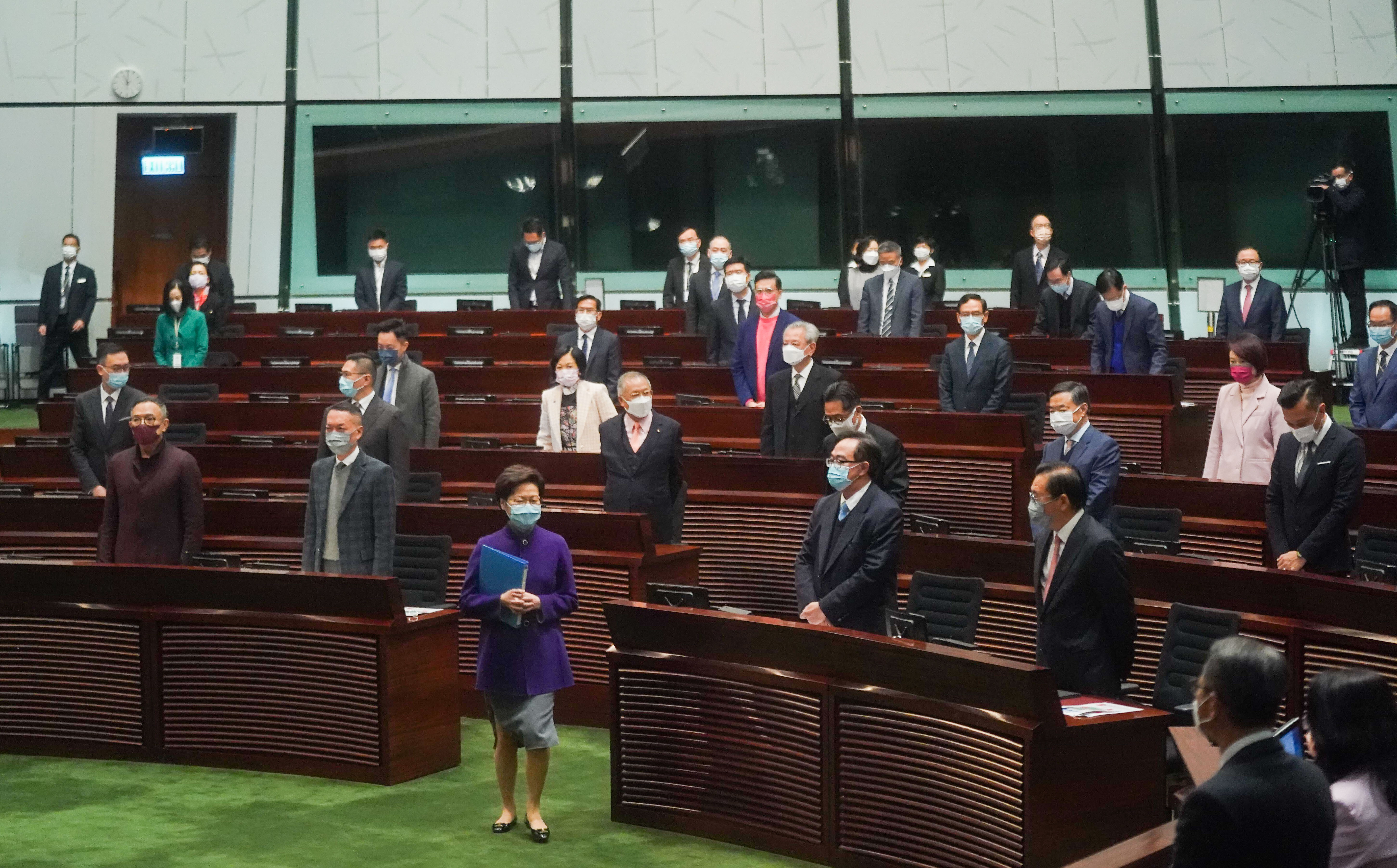 Carrie Lam enters the chamber to open the new Legco term. Photo: Sam Tsang