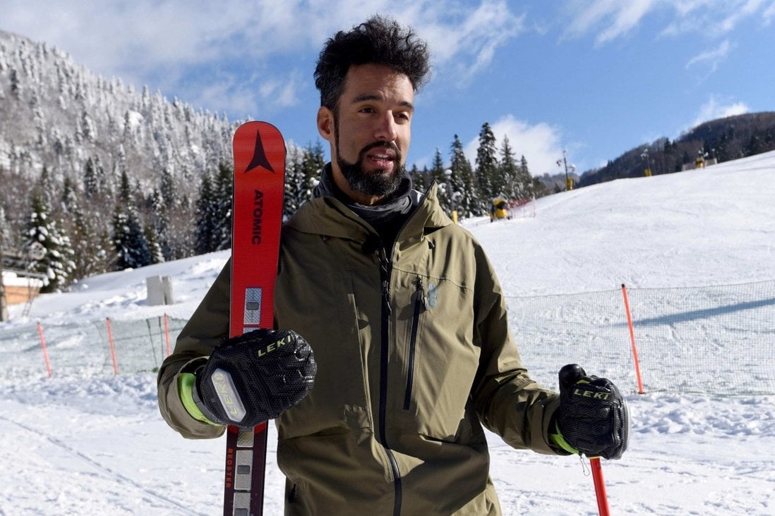 Jamaica’s skier Benjamin Alexander during a training session at the Kolasin ski resort. Photo: AFP