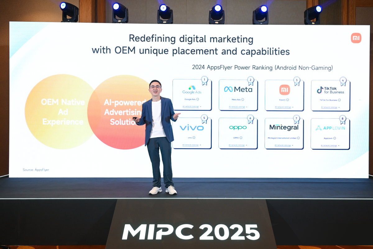 Qiang Song, general manager, international internet business department, Xiaomi, during his speech on the department's business solutions at the Xiaomi Internet Partner Conference 2025 in Singapore.