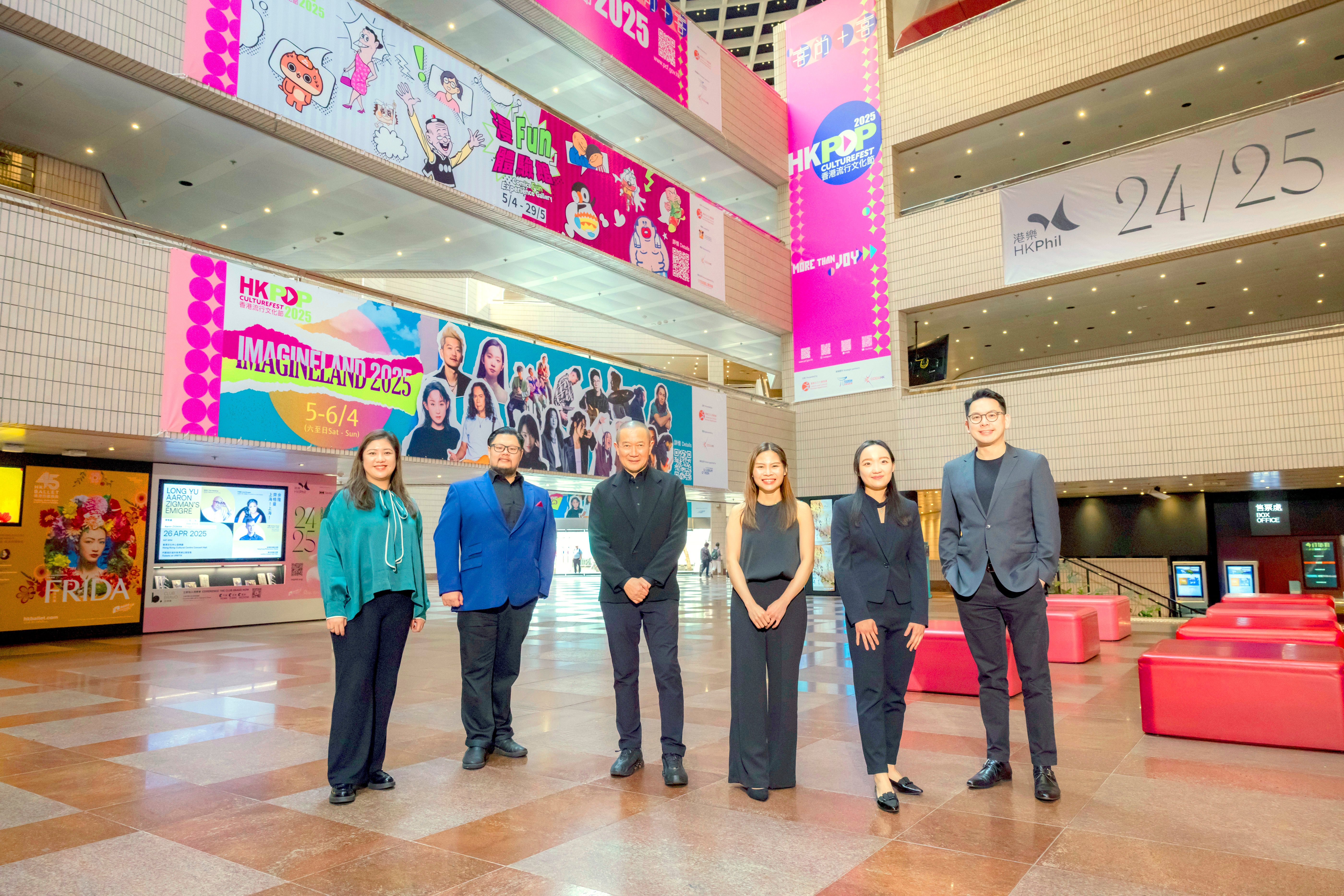 Maestro Tan Dun (third from left) brings emerging Hong Kong artists to the mainland and global stage. (From left) Candice Chung, Henry Ngan, Rachel Cheung, Elise Liu, and Apollo Wong.