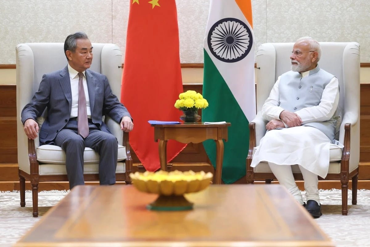 Chinese Foreign Minister Wang Yi and Indian Prime Minister Narendra Modi. Photo: Handout