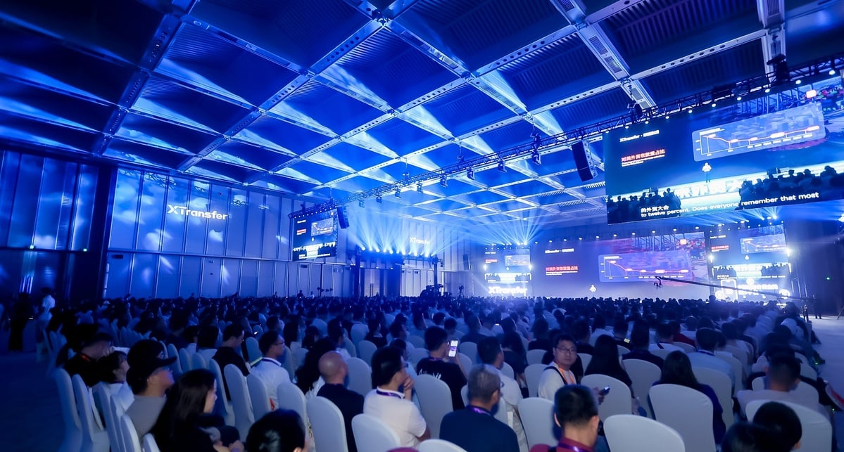 A full house of exporters, bankers and policymakers at the Guangzhou Baiyun International Conference Centre for the XTransfer TradeVision Summit 2025.