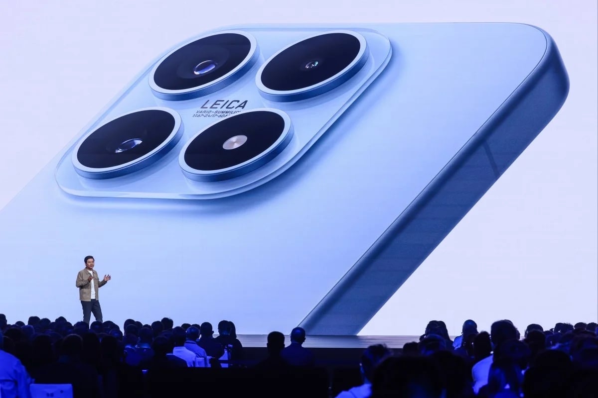 Xiaomi’s Lei Jun at the launch of the Xiaomi 17 smartphone. Photo: EPA