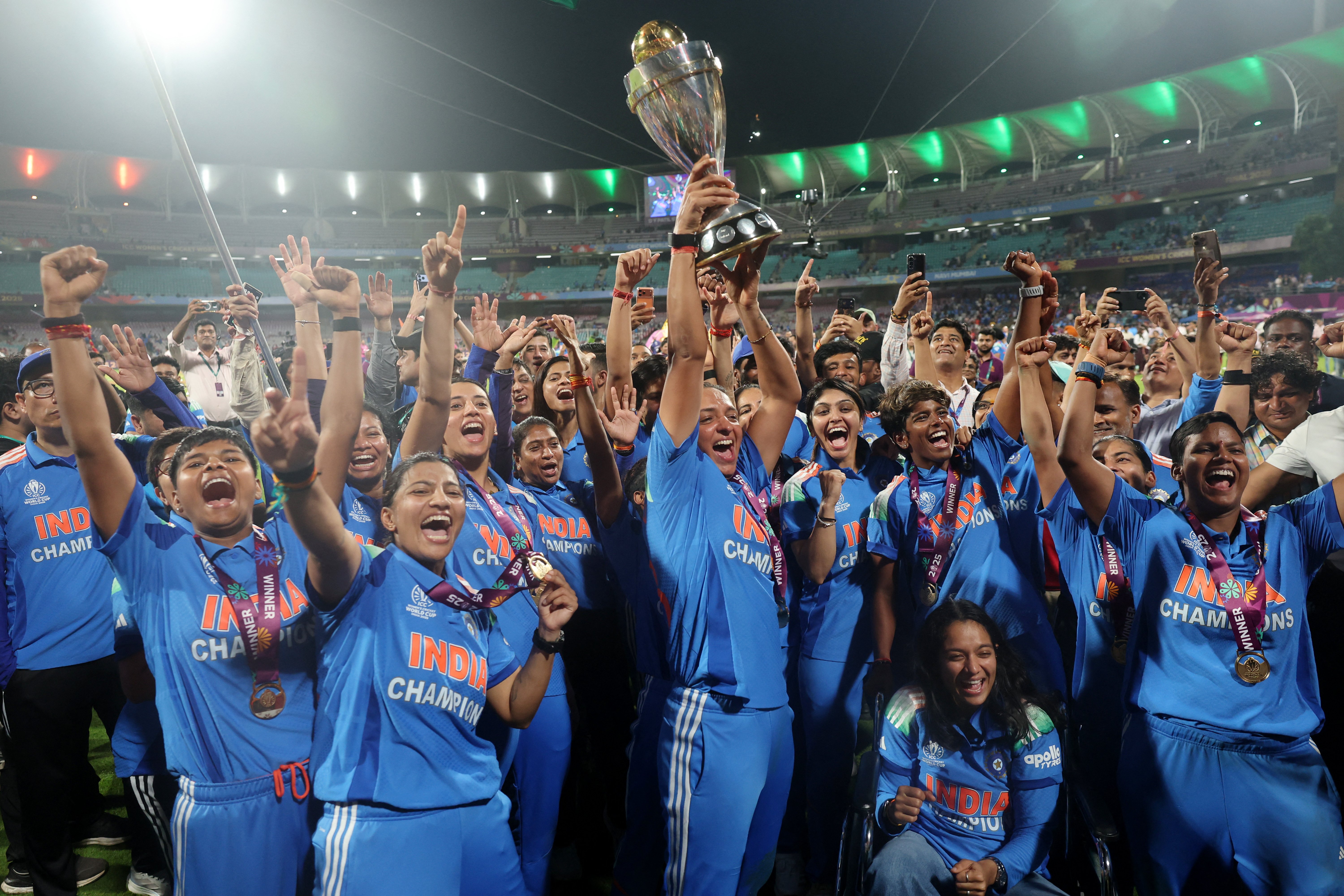 India celebrates victory for women’s cricket