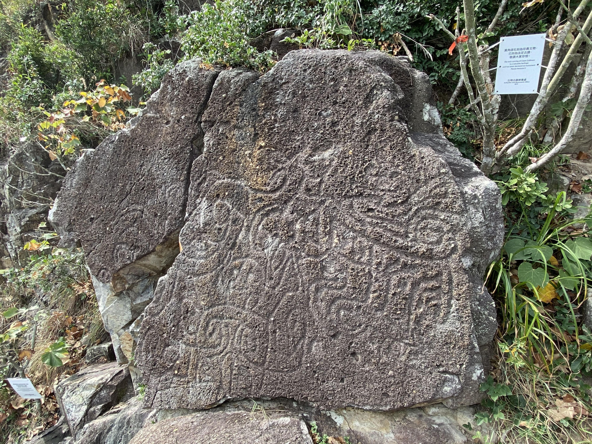 The ancient carving at Cape Collinson on Hong Kong Island. Photo: Marc Rubinstein