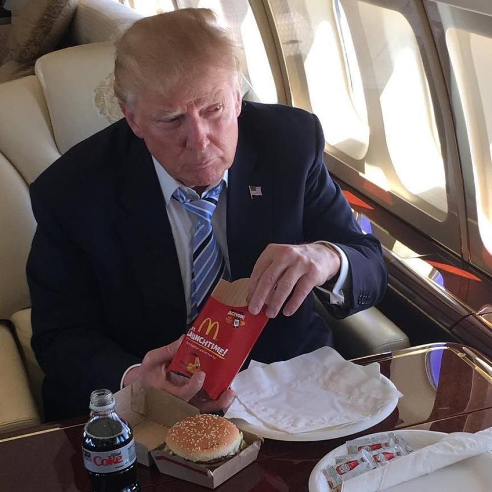 How does Donald Trump take his Diet Coke? When the former US president