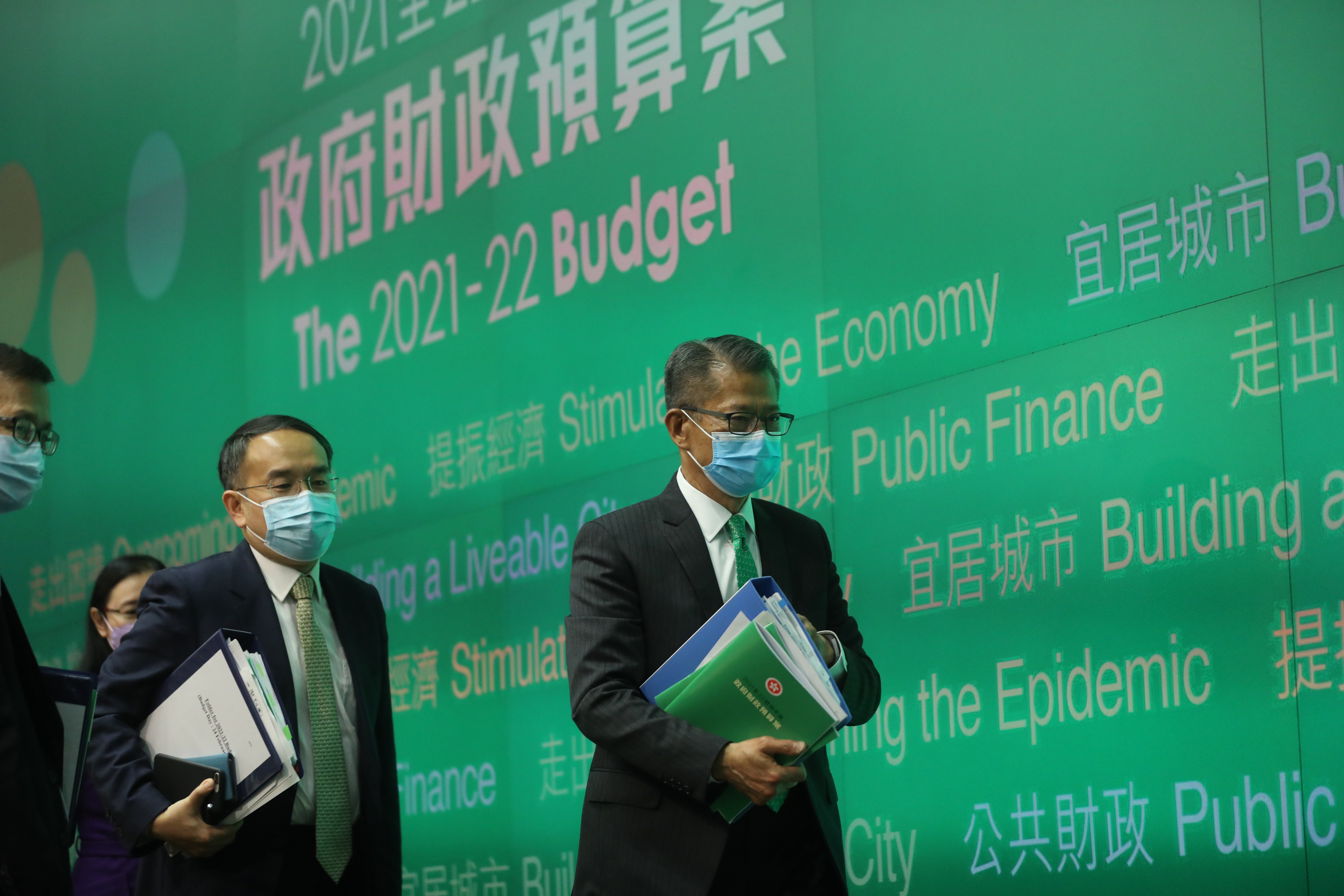 Financial Secretary Paul Chan attends a budget press conference on February 24. Photo: Sam Tsang