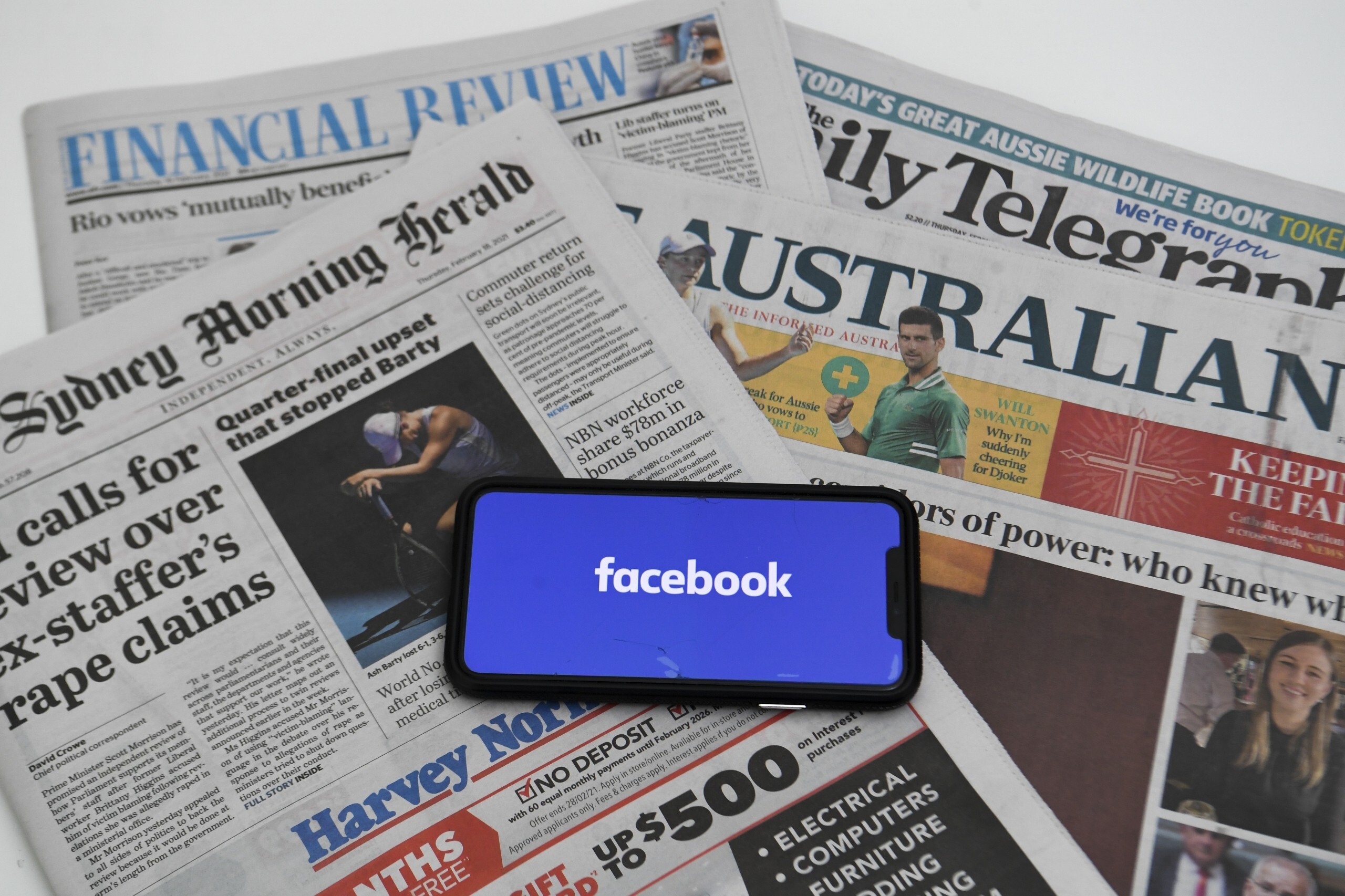 Facebook and Australia were locked in a stand-off over proposed legislation that challenged Facebook and Google’s dominance in the news content market. Photo: AAP Image