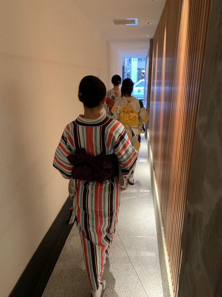 Emi Izawa and friends leaving a kimono rental shop. Photo: Handout