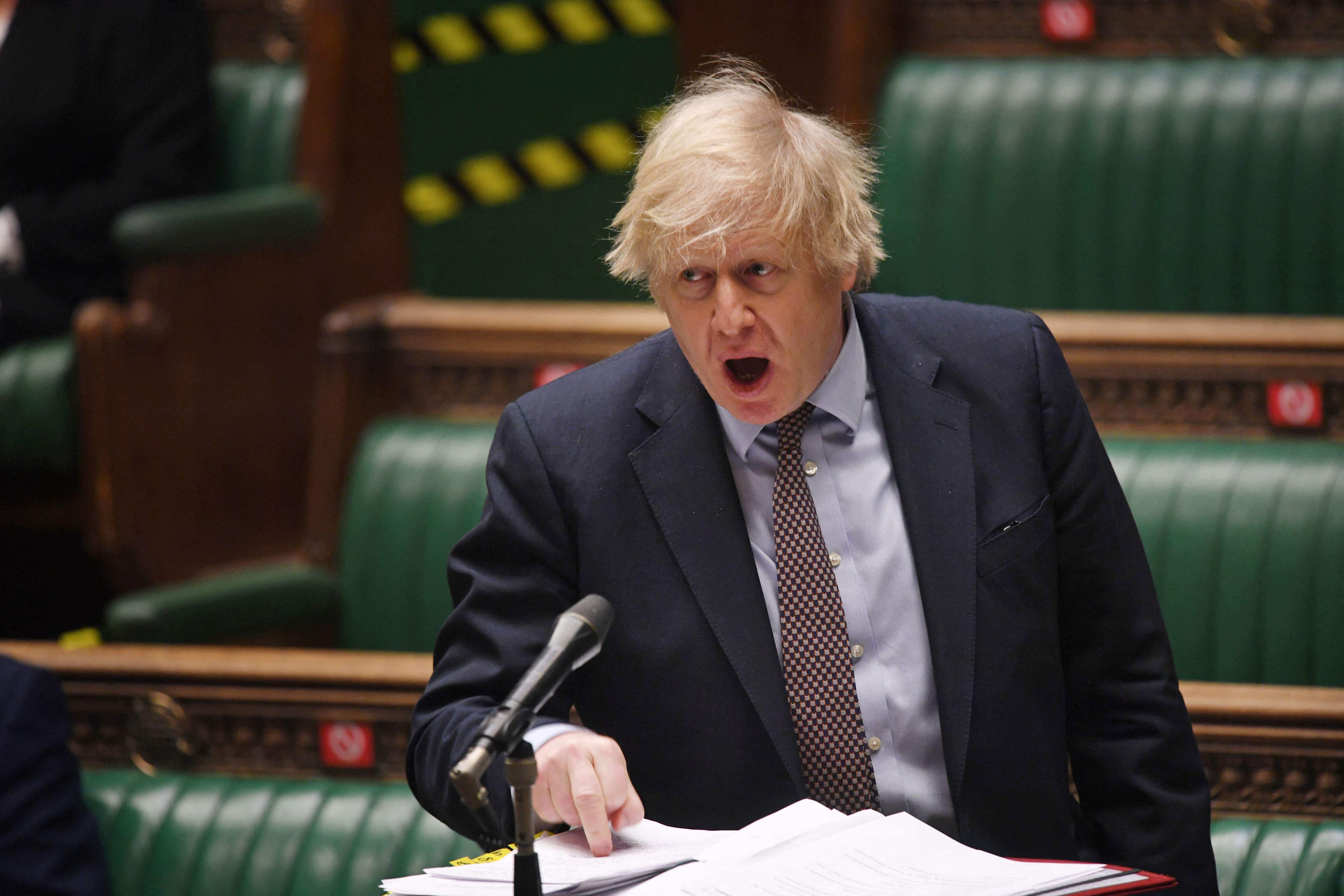 British Prime Minister Boris Johnson attends Prime Minister’s Questions at the House of Commons in London on March 3. Photo: AFP