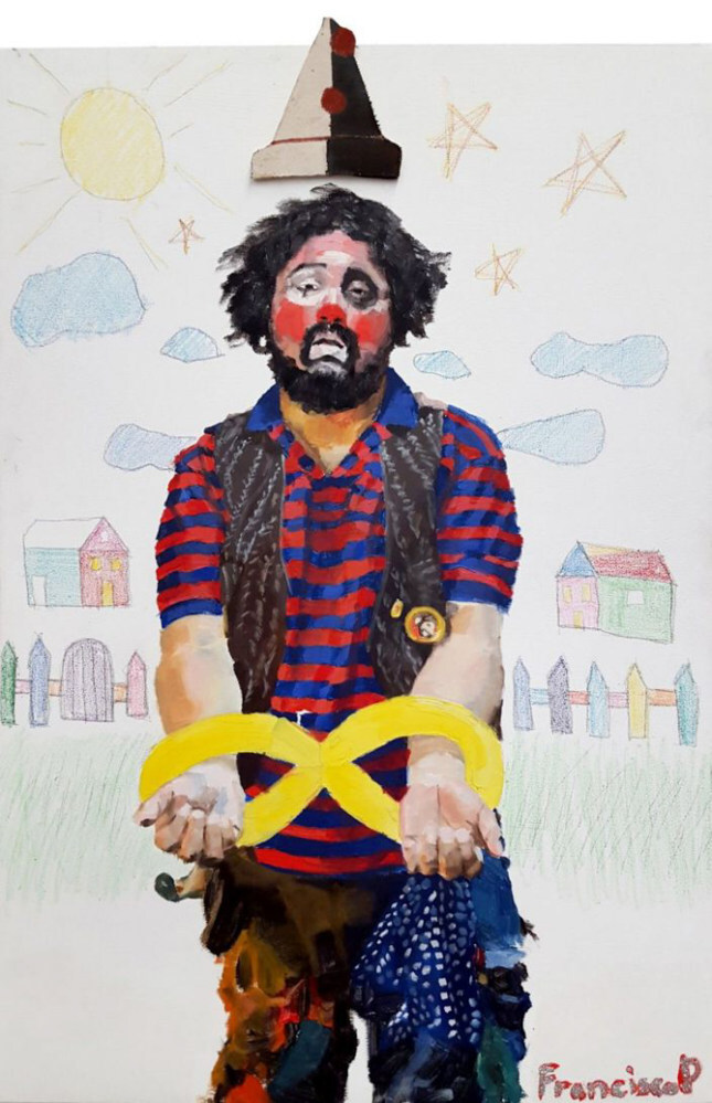 Palomares signed “Loco Coco Trapped in Reality” just as he signed his art in third grade. Photo: Francisco Palomares
